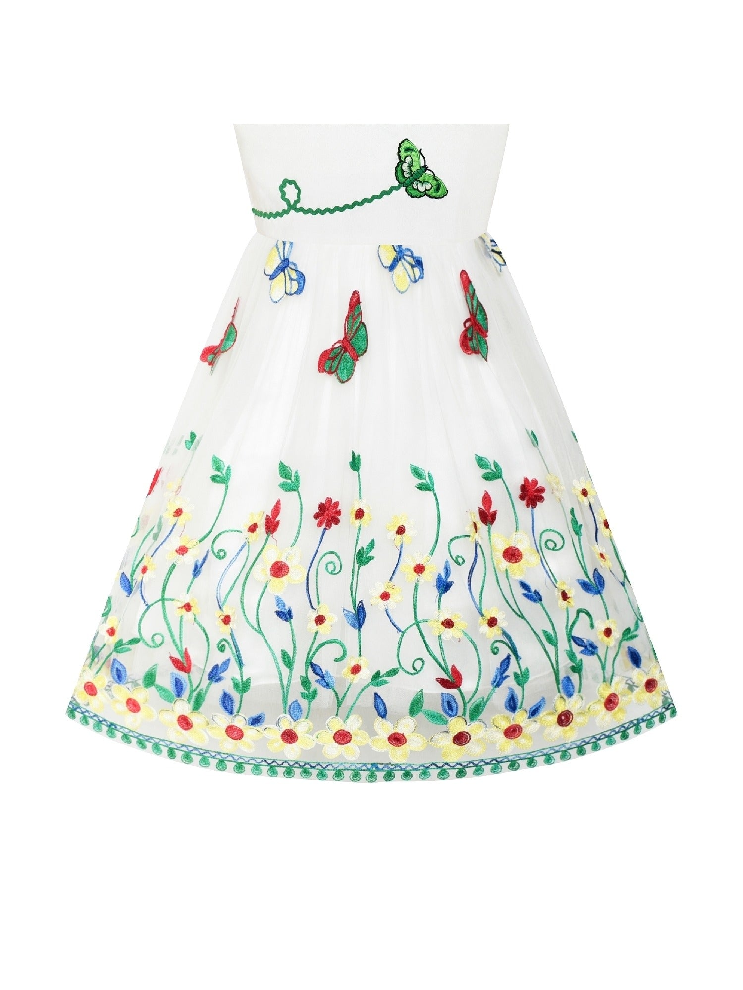 Girls Dress Butterfly Party Birthday Sundress Green