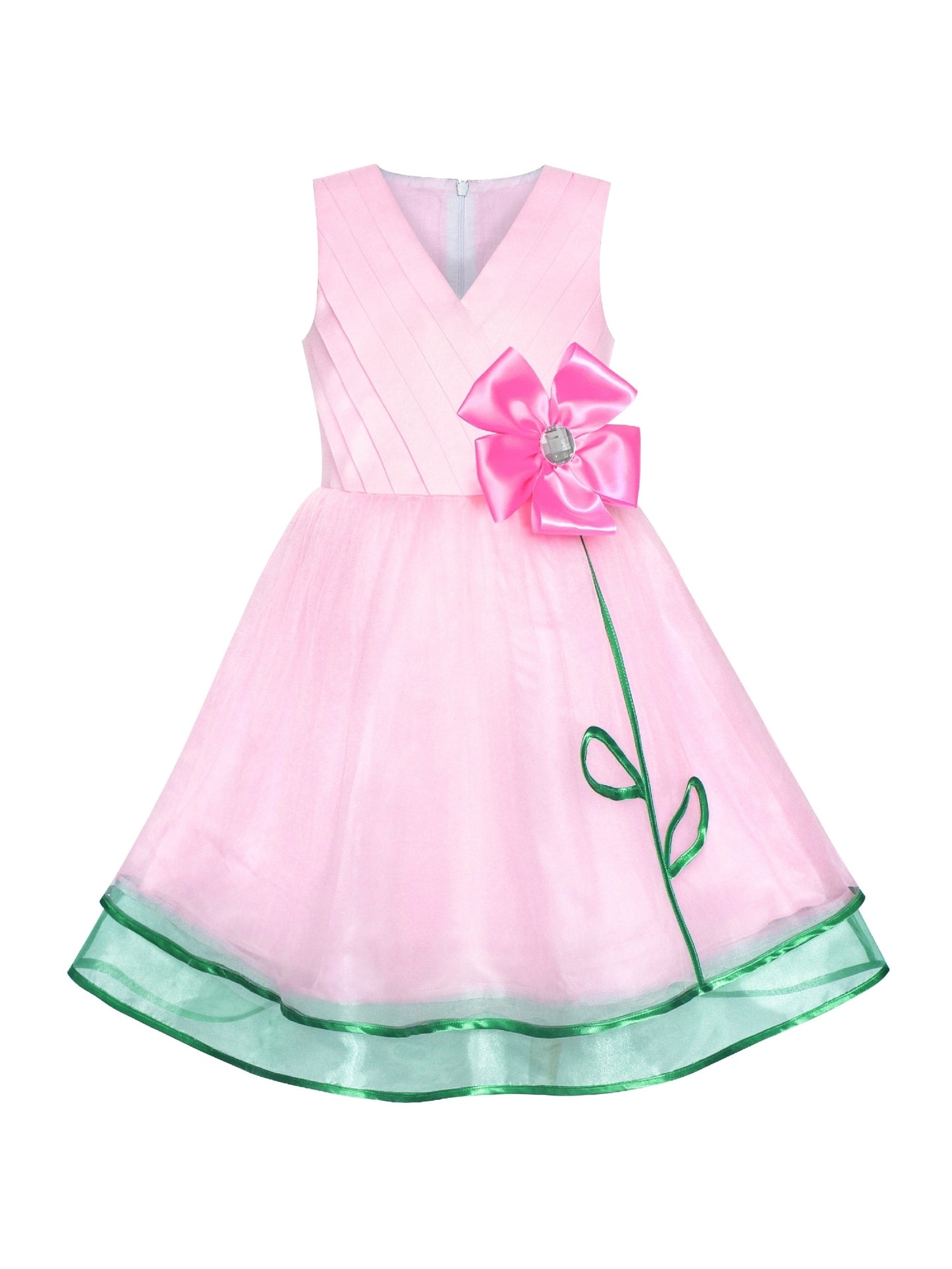 Flower Girls Dress Sparkling Sequin Wedding bridesmaid Dress Pink