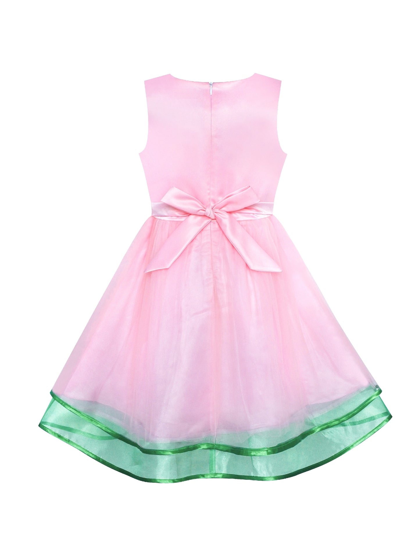 Flower Girls Dress Sparkling Sequin Wedding bridesmaid Dress Pink