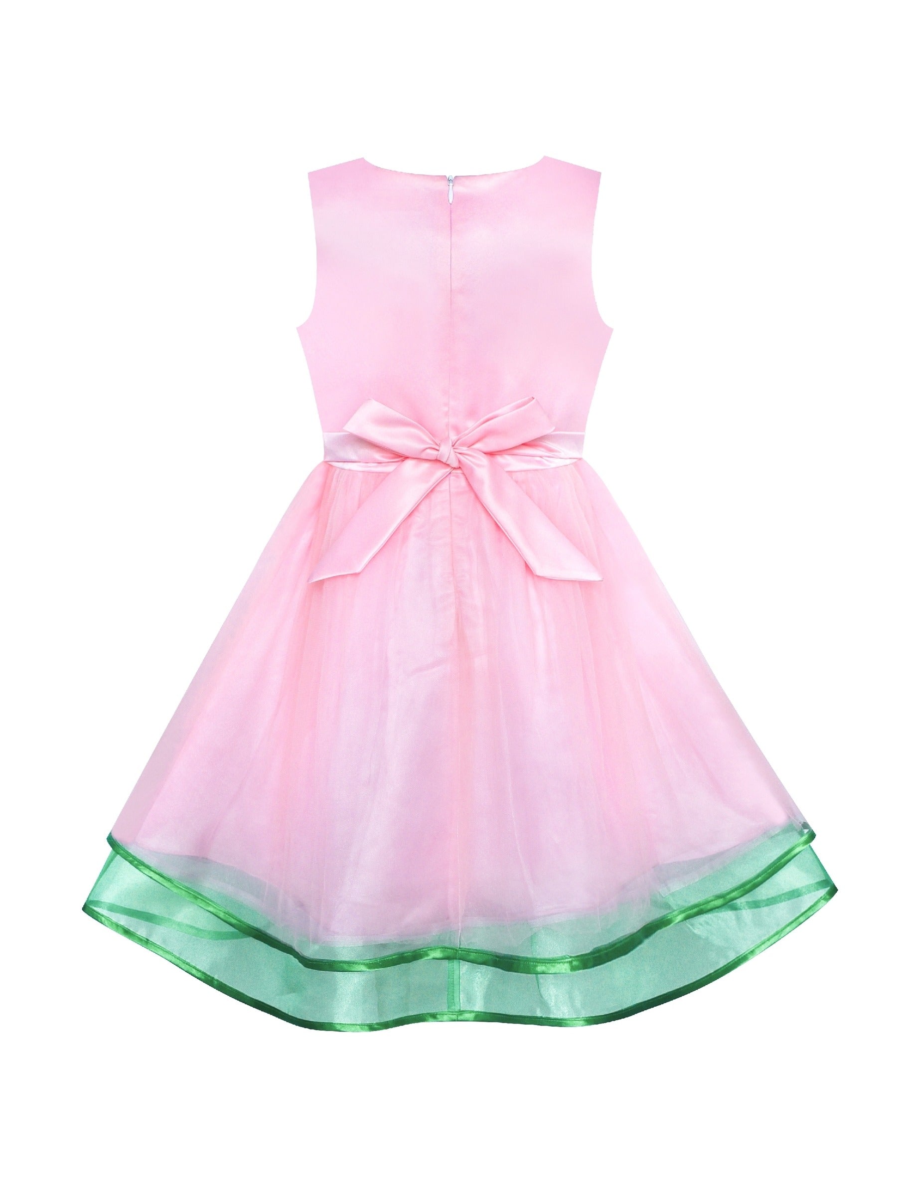 Flower Girls Dress Sparkling Sequin Wedding bridesmaid Dress Pink