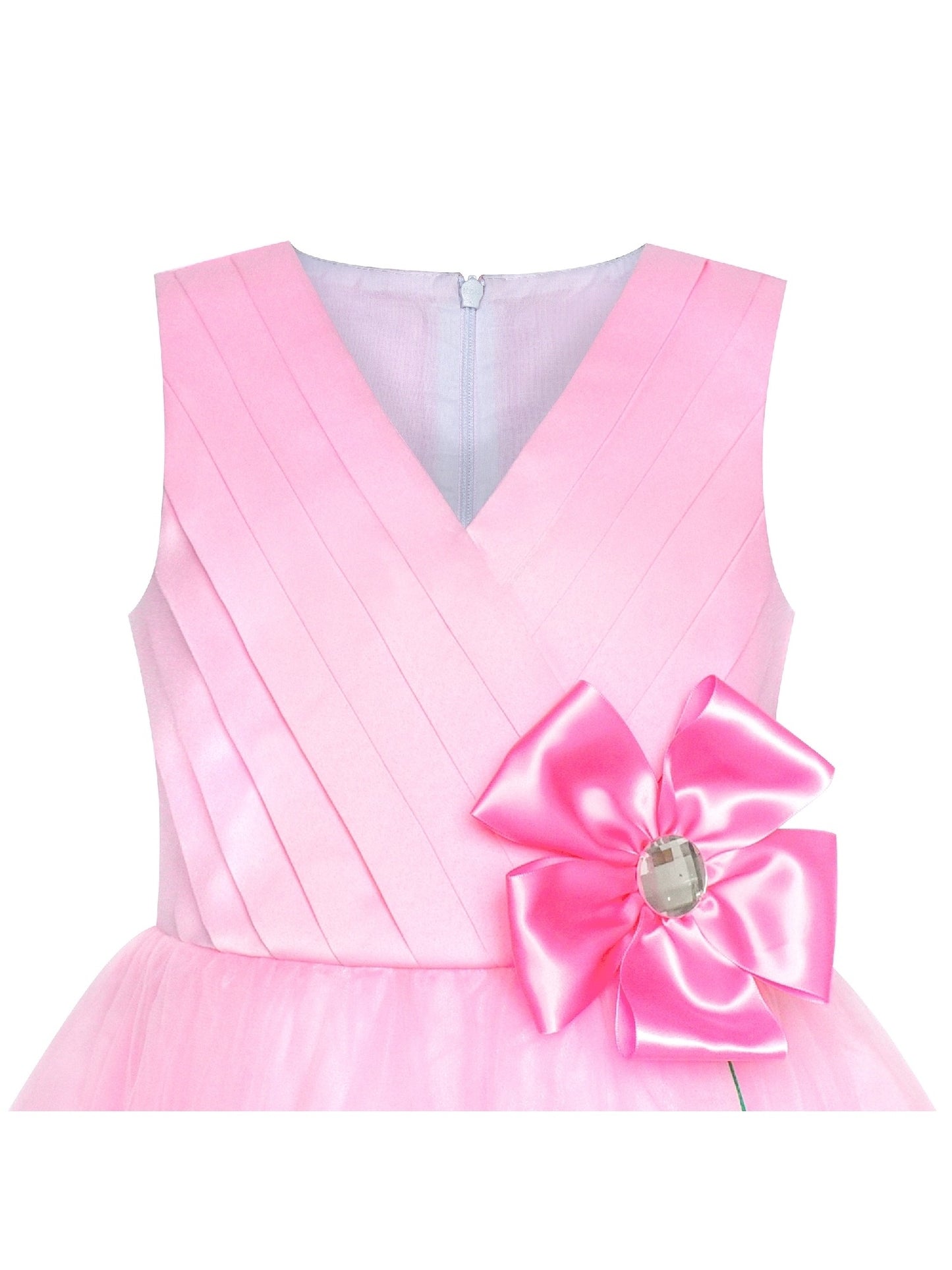 Flower Girls Dress Sparkling Sequin Wedding bridesmaid Dress Pink
