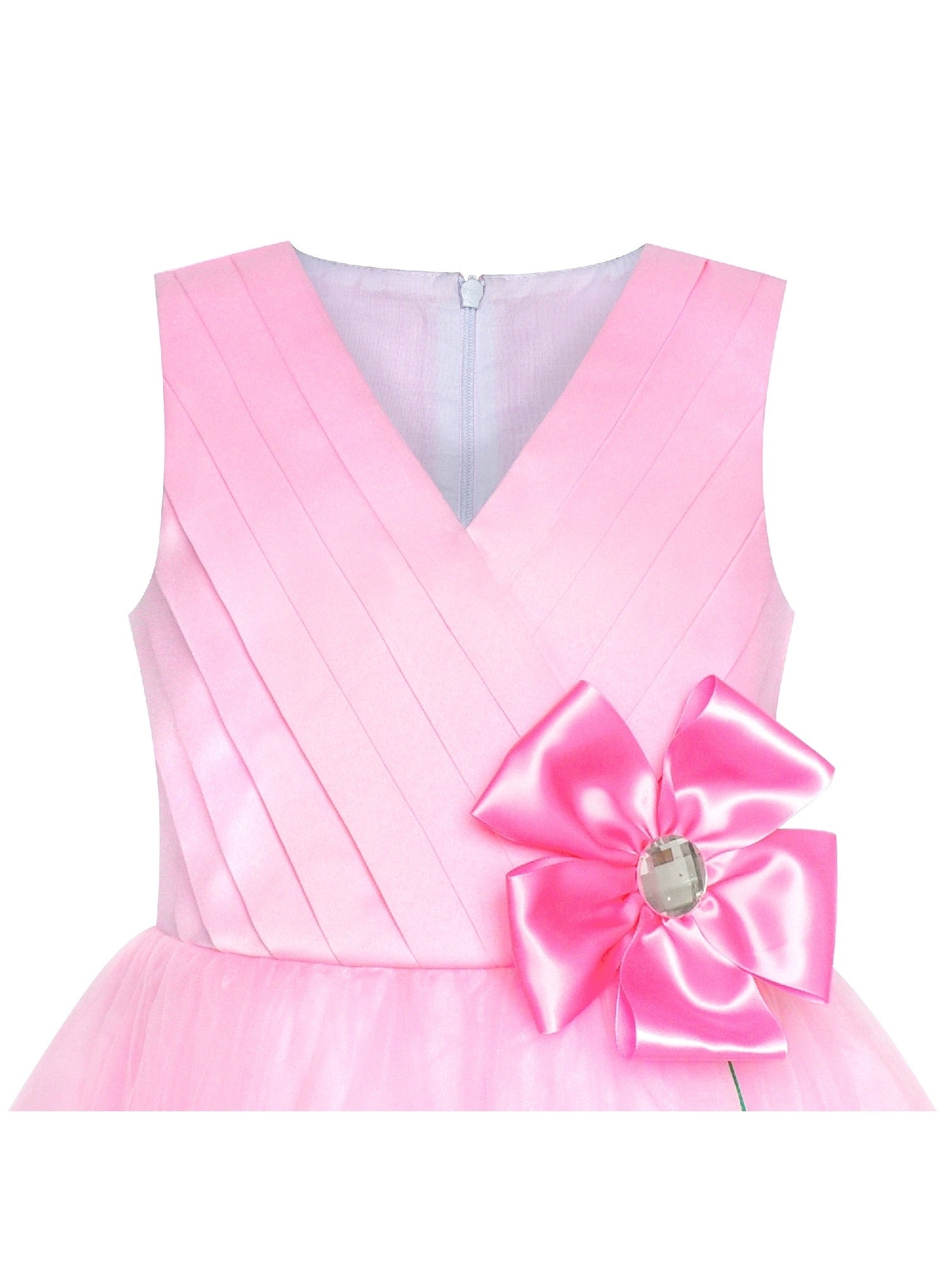 Flower Girls Dress Sparkling Sequin Wedding bridesmaid Dress Pink