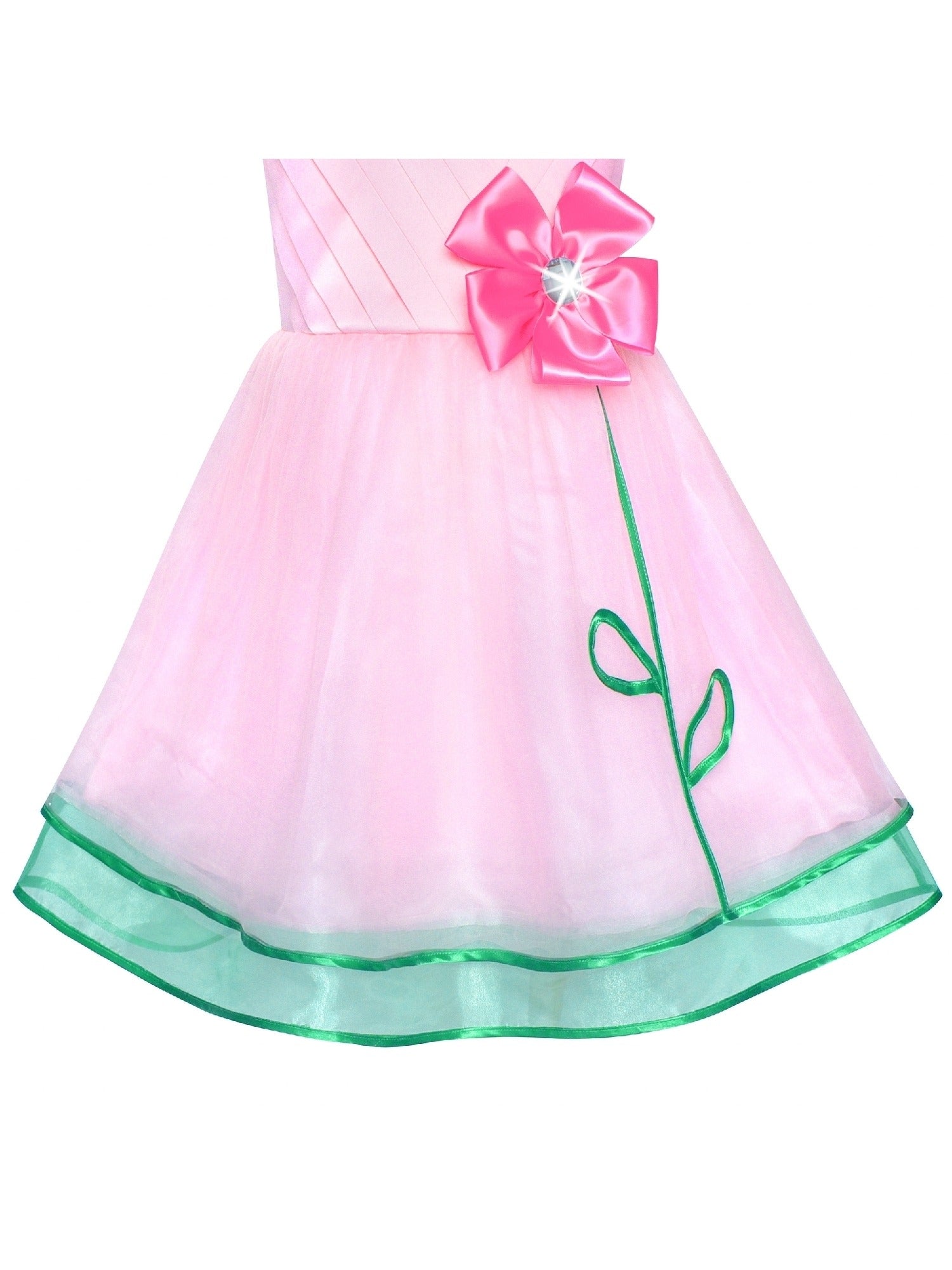 Flower Girls Dress Sparkling Sequin Wedding bridesmaid Dress Pink