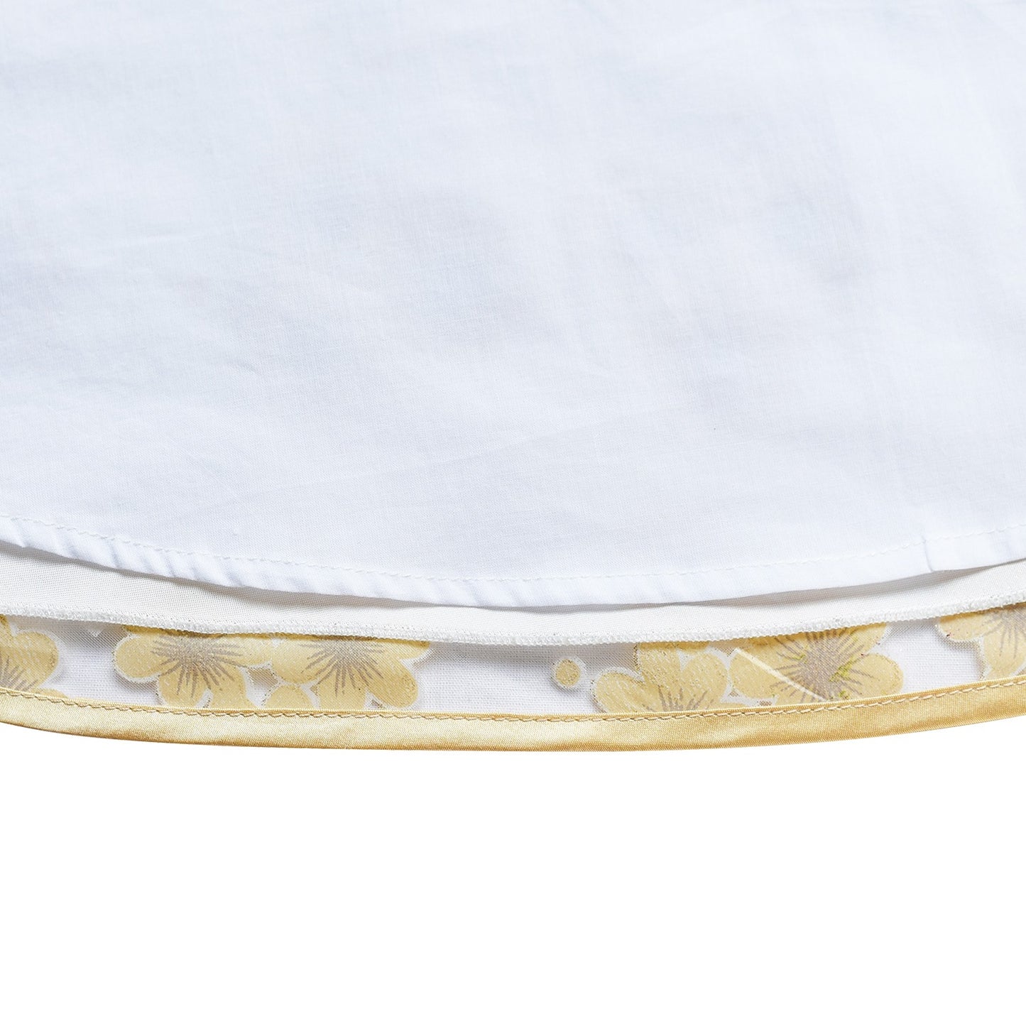 Girls Dress A-line Round Collar Sleeveless Pleated Bodice White Yellow