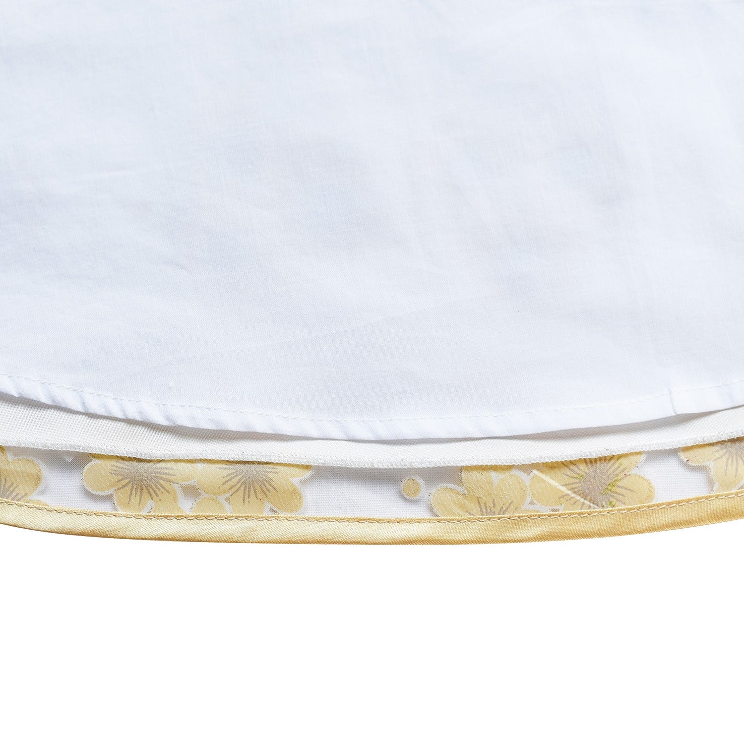 Girls Dress A-line Round Collar Sleeveless Pleated Bodice White Yellow