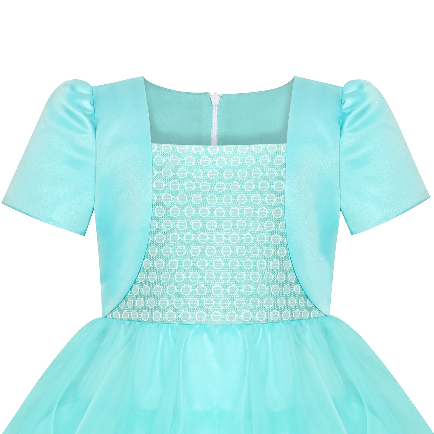 Girls Dress 2-in-1 Bolero Turquoise Birthday Party Dress Green