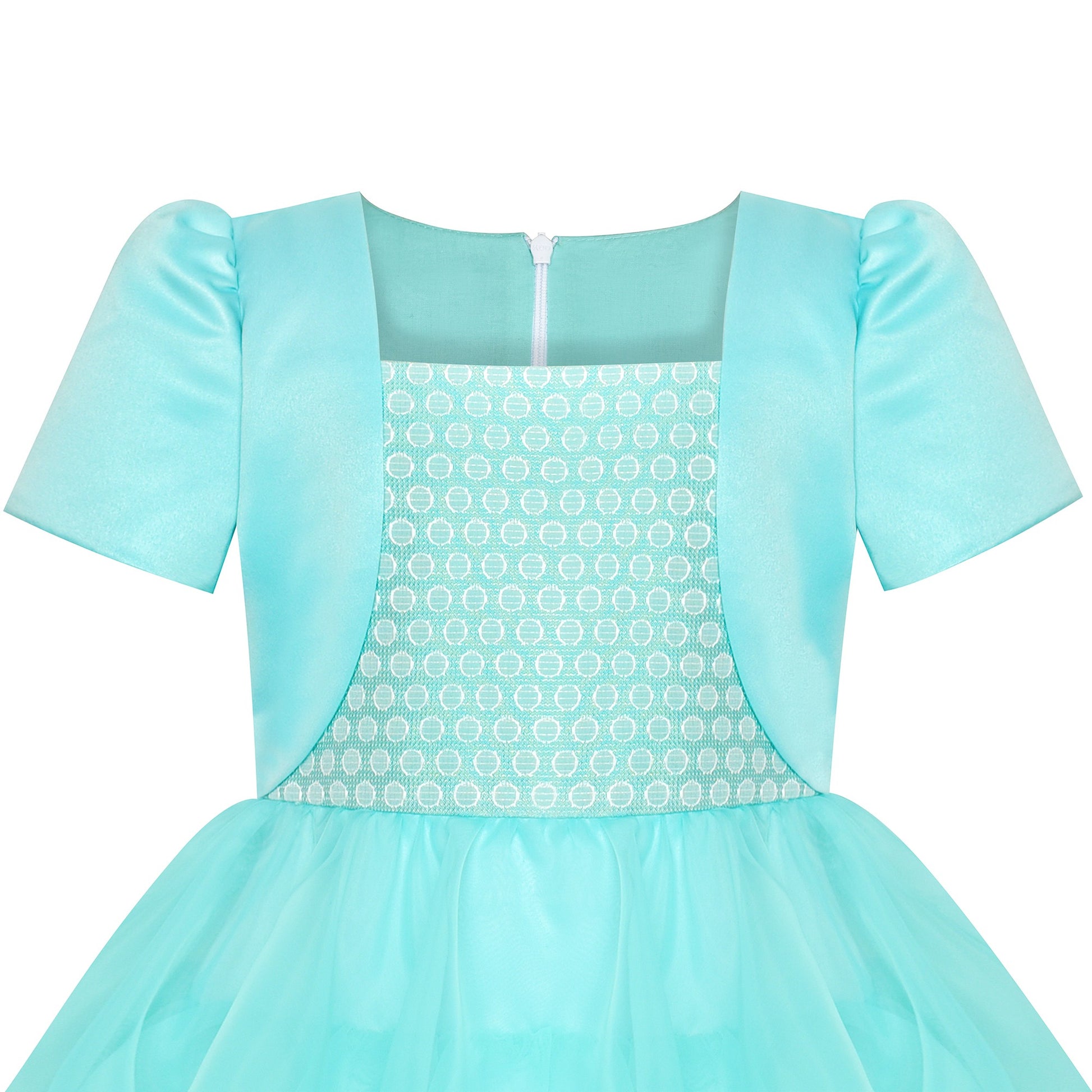 Girls Dress 2-in-1 Bolero Turquoise Birthday Party Dress Green