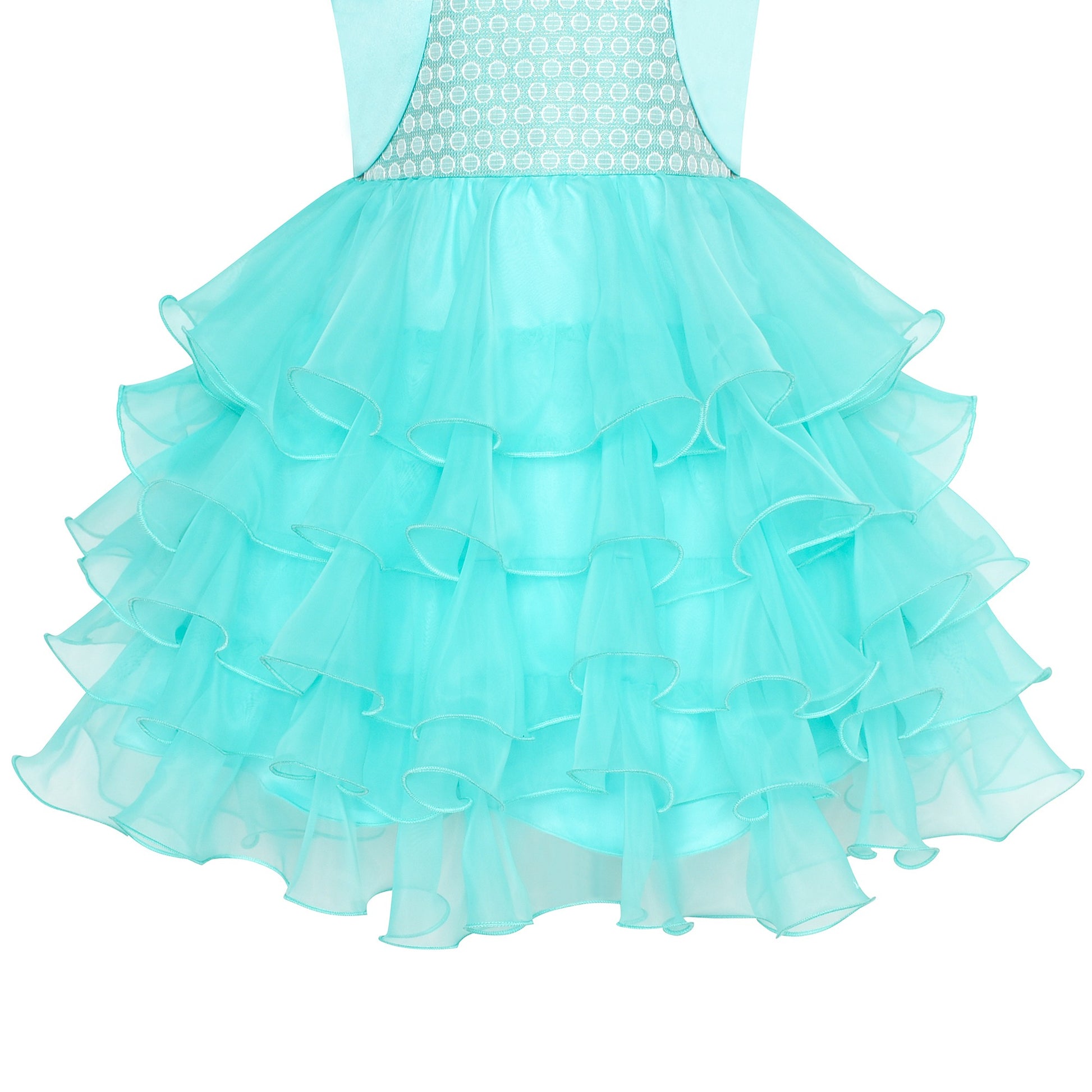 Girls Dress 2-in-1 Bolero Turquoise Birthday Party Dress Green