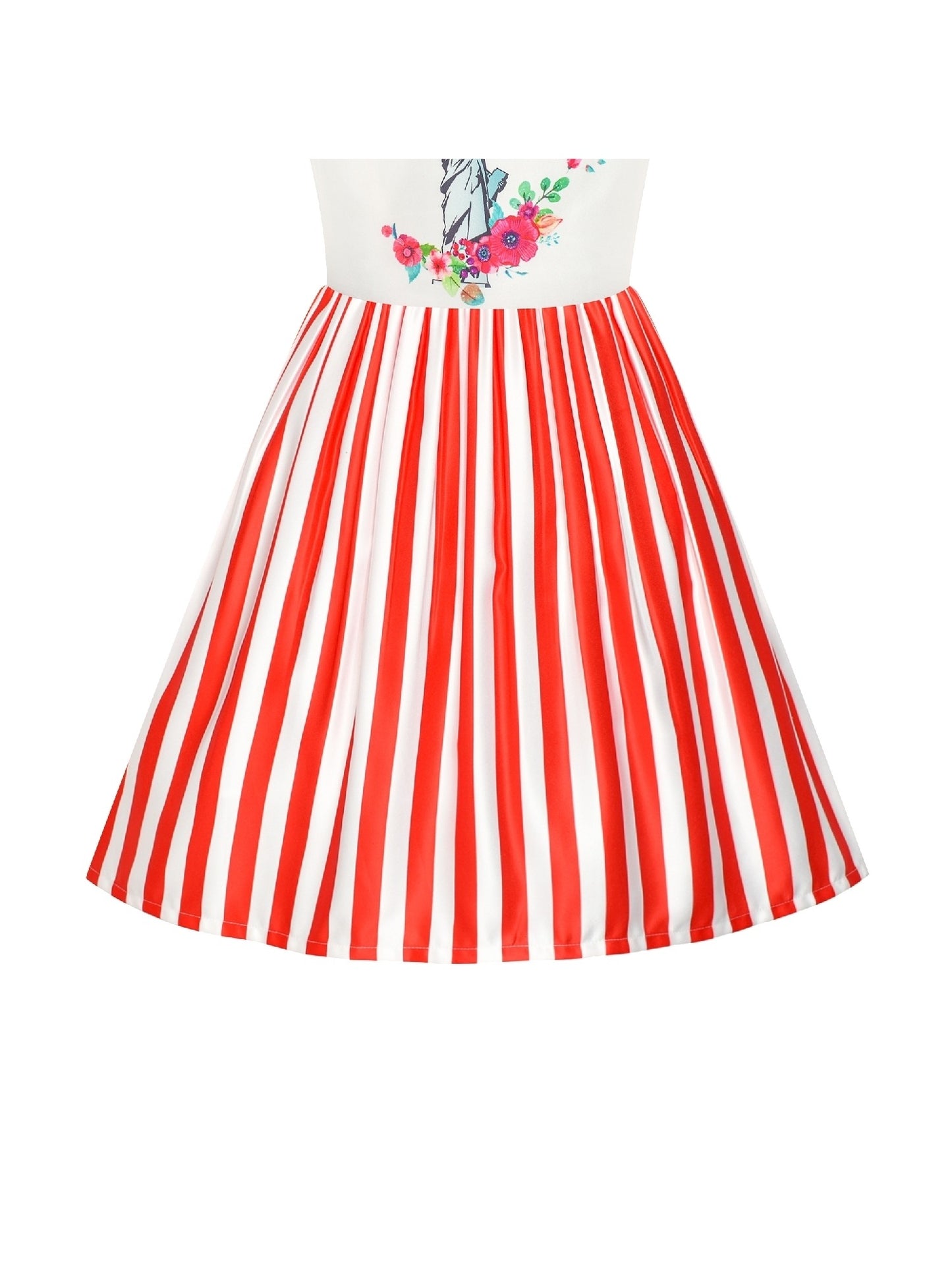 Girls Dress American Flag National Day Party Stars Dress Red