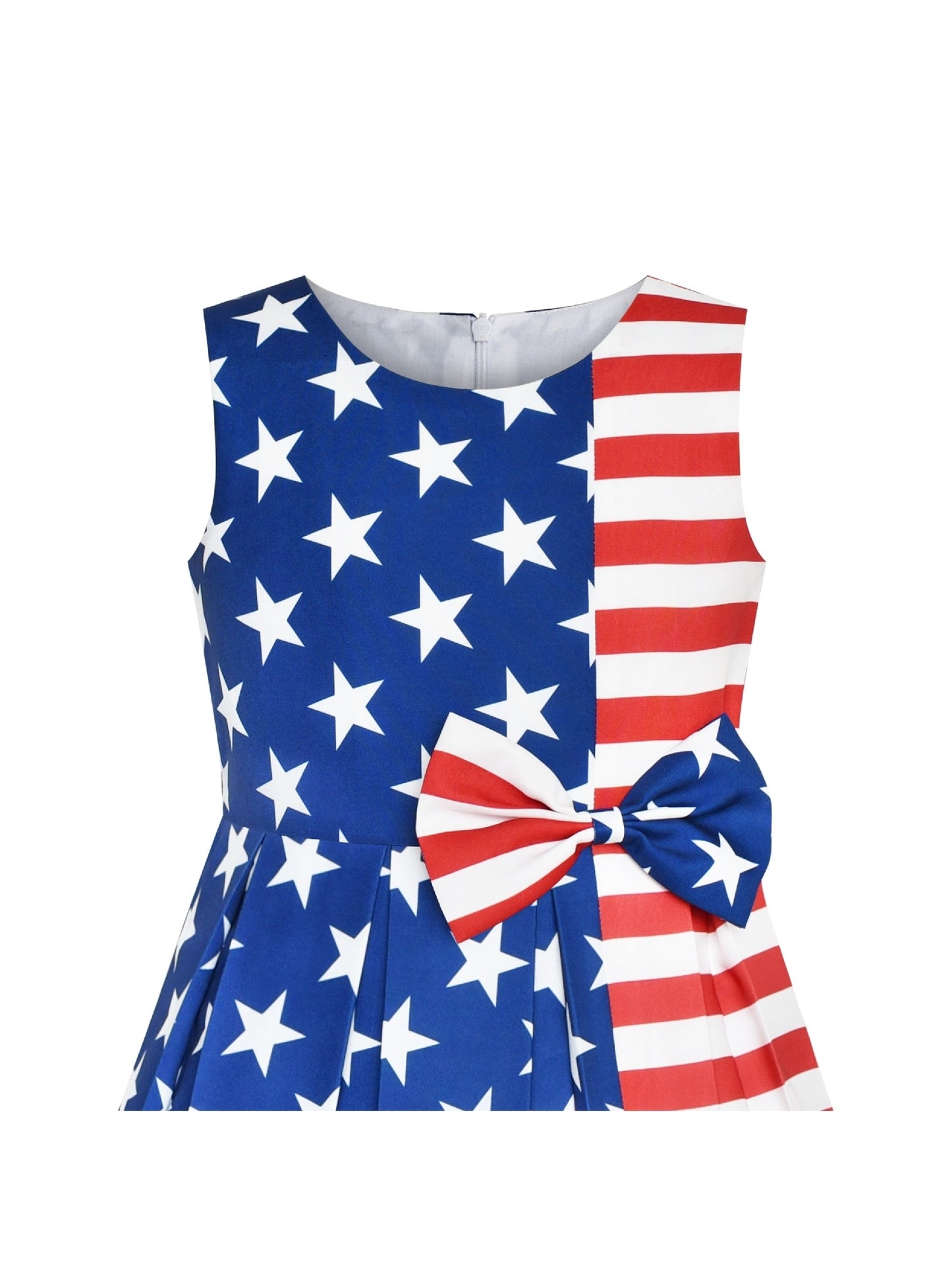 Girls Dress Color Block Contrast Bow Tie Everyday Party Multi-Color