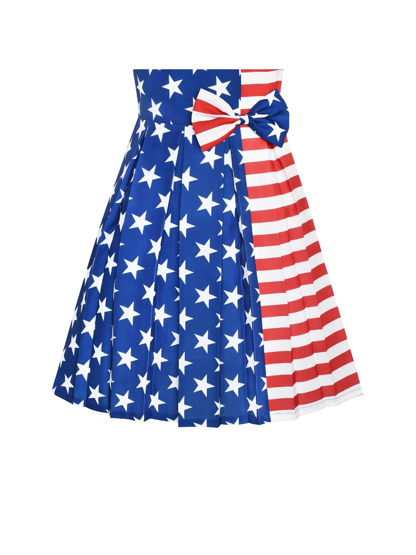 Girls Dress Color Block Contrast Bow Tie Everyday Party Multi-Color