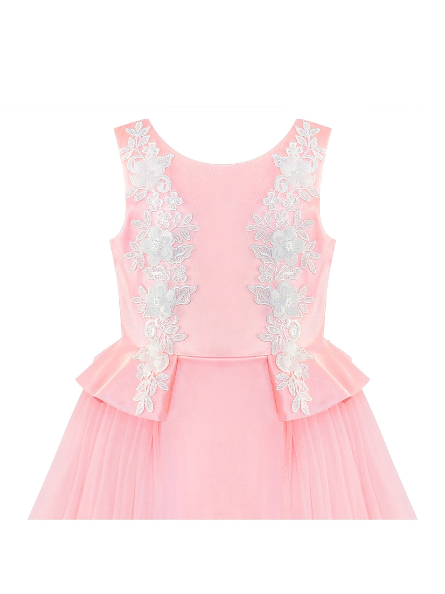 Flower Girls Dress Pink Lace Wedding Party Birthday Pink