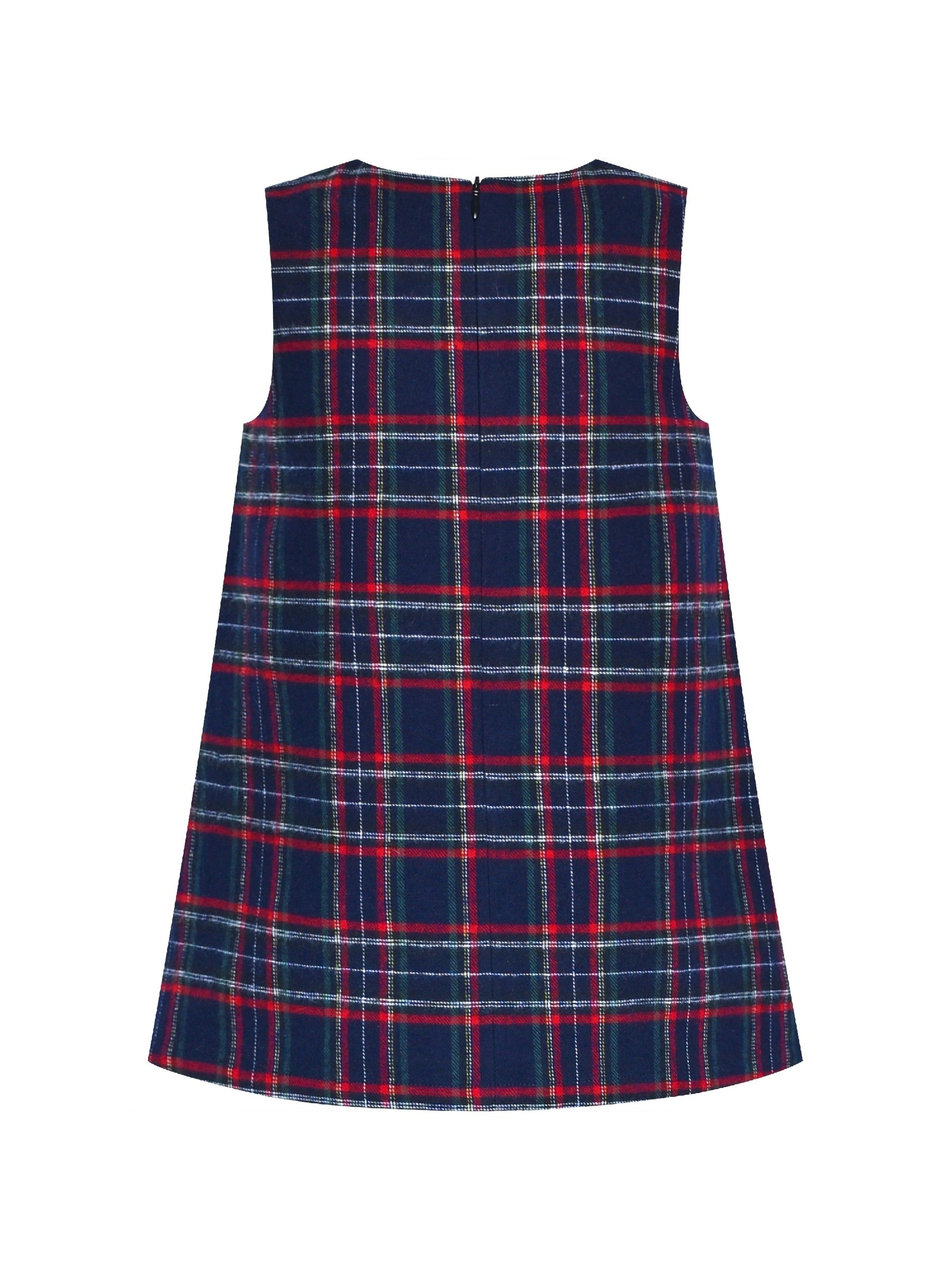 Girls Dress Plaid A-line Bow Tie School Uniform Multi-Color