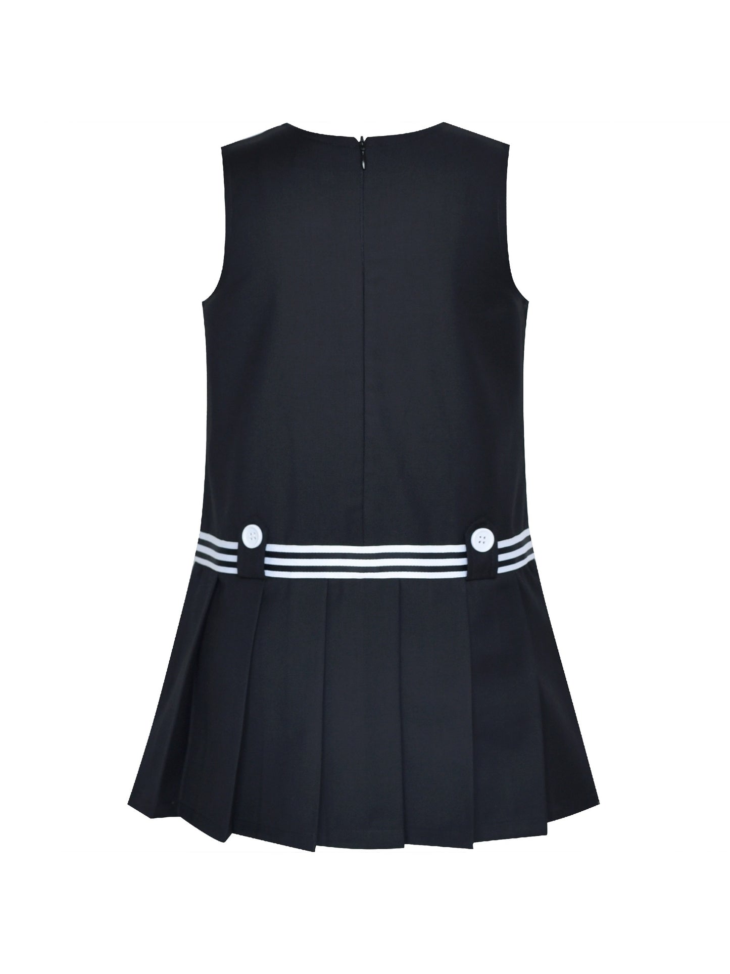 Girls Dress Red Tartan Back School Uniform White Collar Dress Black