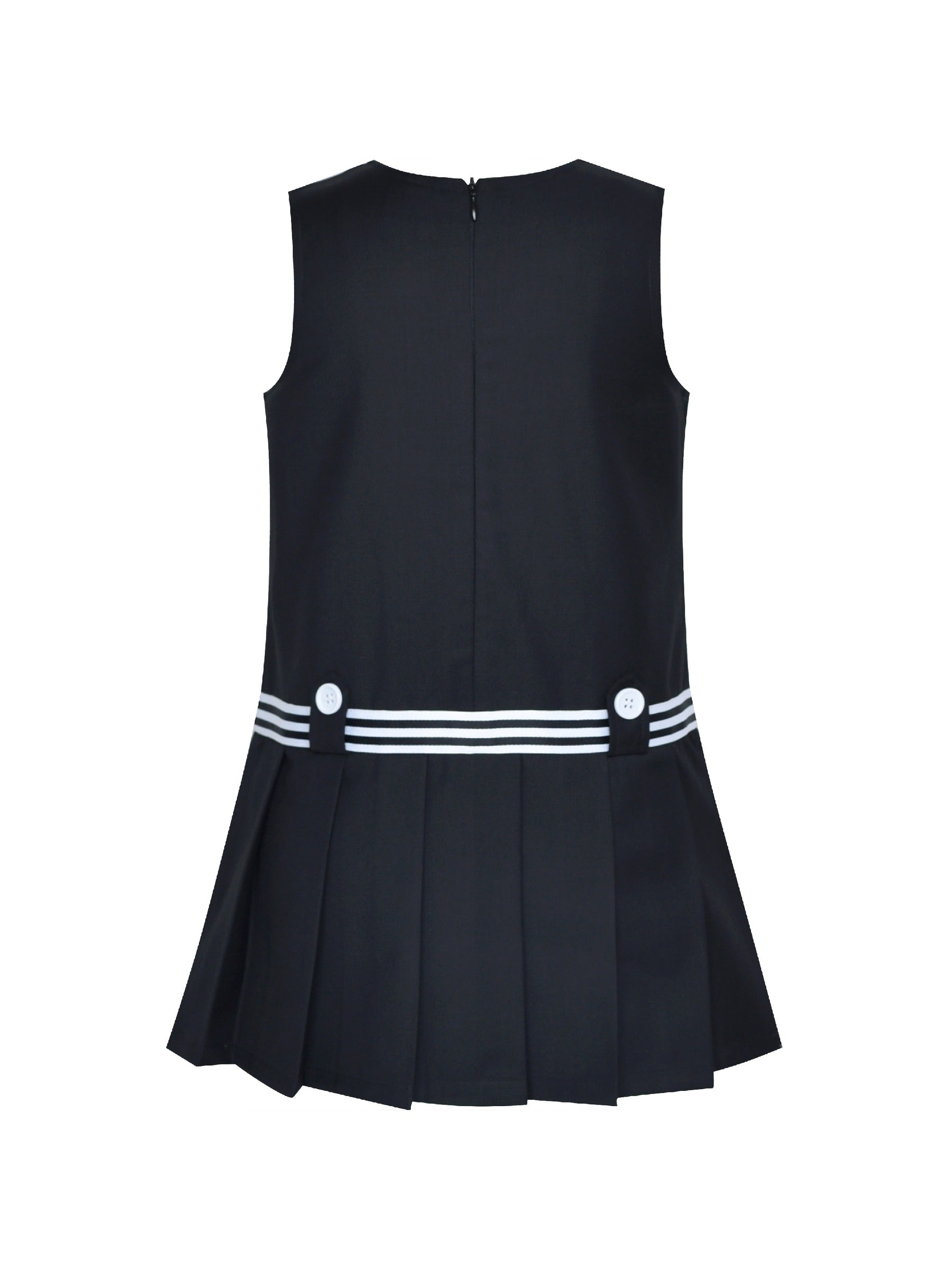 Girls Dress Red Tartan Back School Uniform White Collar Dress Black