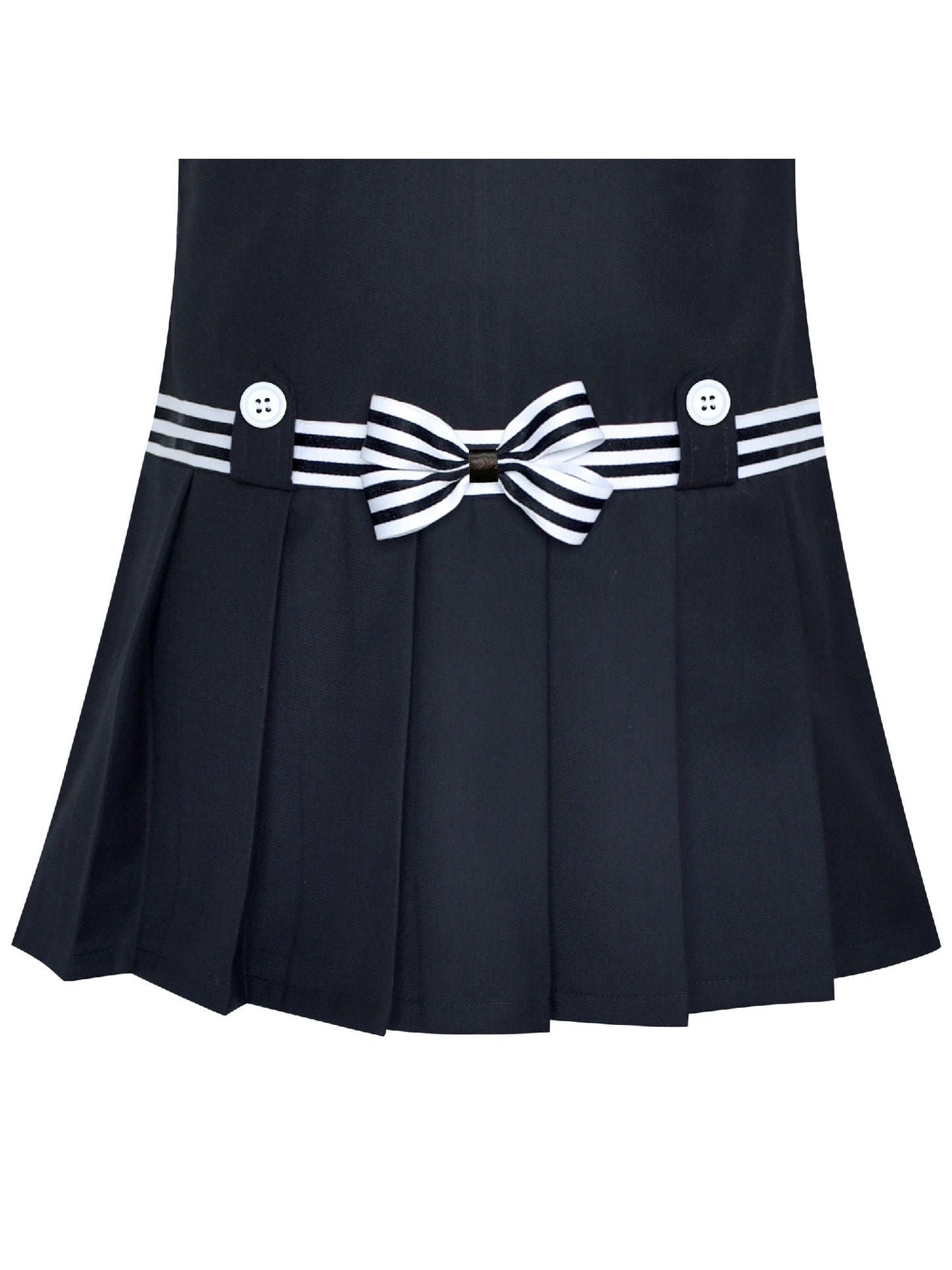 Girls Dress Red Tartan Back School Uniform White Collar Dress Black