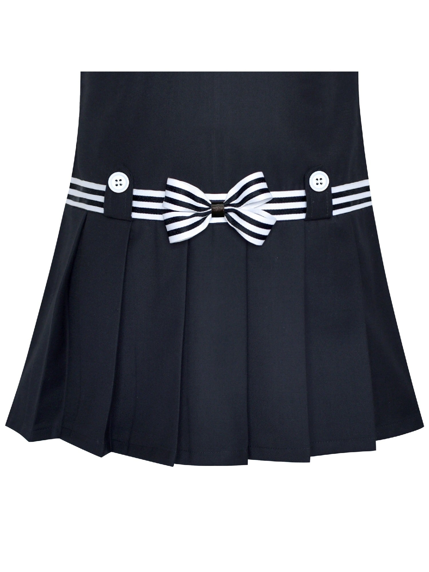 Girls Dress Red Tartan Back School Uniform White Collar Dress Black