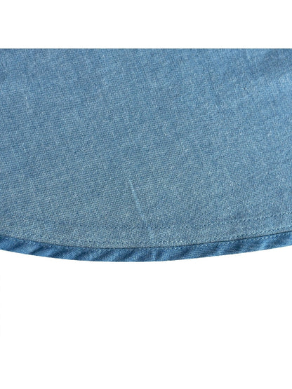 Girls Dress Denim Blue Short Sleeve School Uniform - Denim Blue