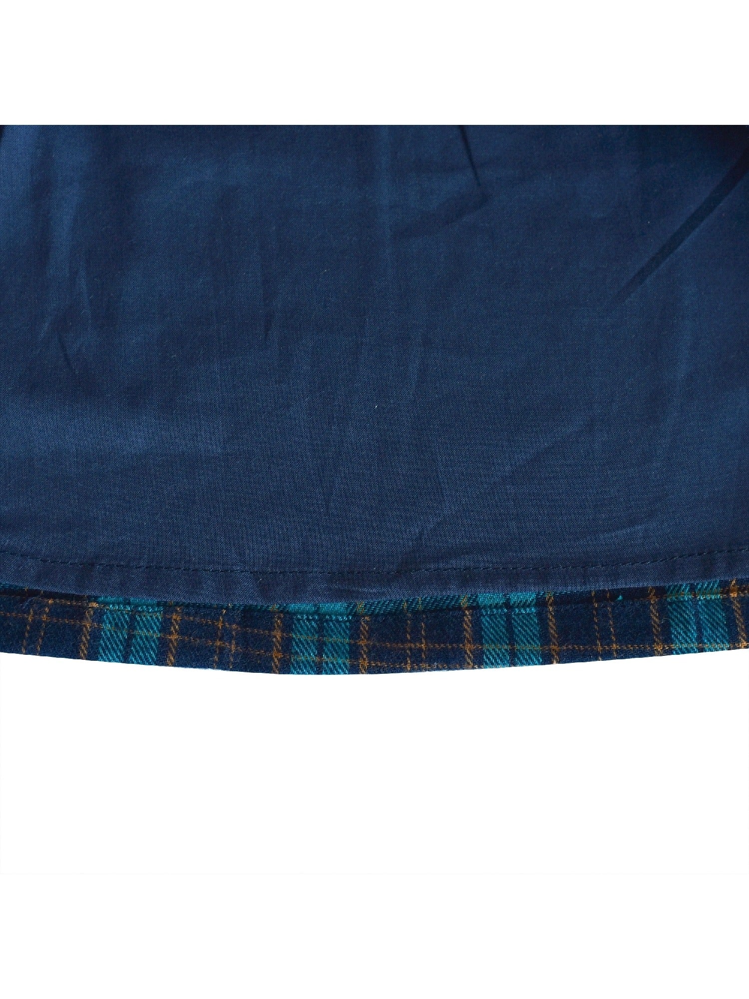 Girls Dress Plaid A-line Bow Tie School Uniform Blue