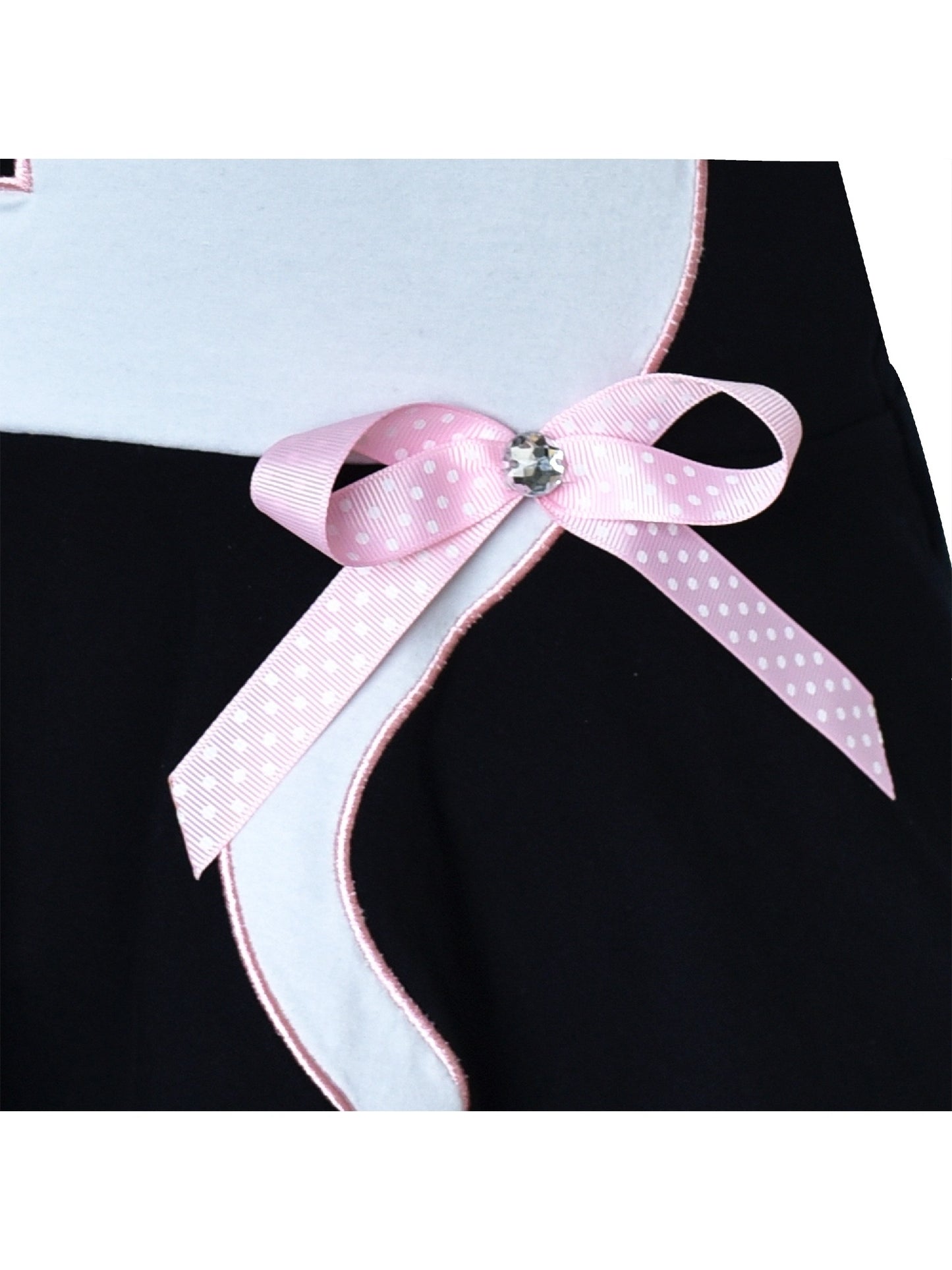 Girls Dress Long Sleeve Cotton Cartoon Sequins Pink Striped Dress Black