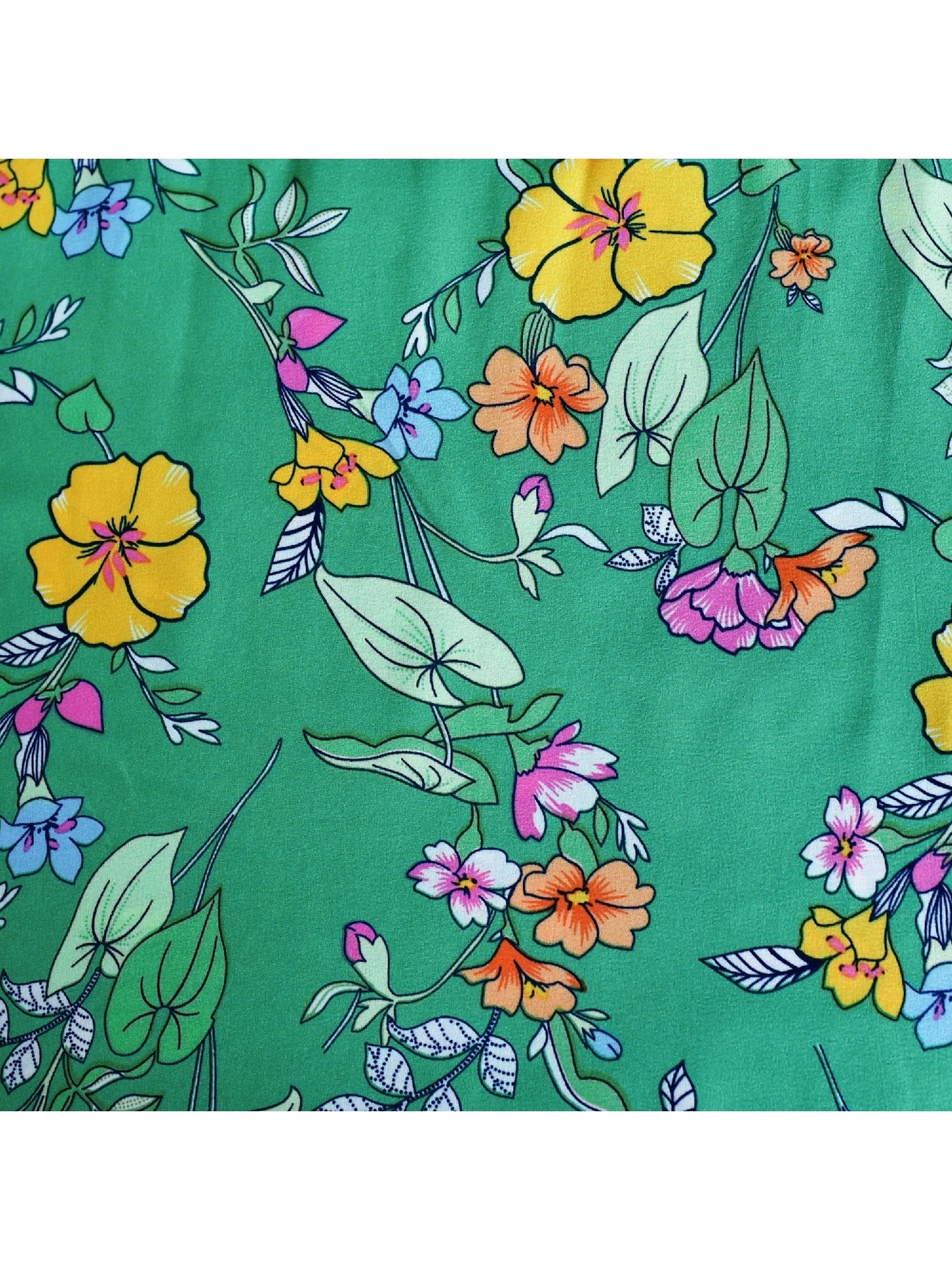 Girls Dress Green Flower Asymmetrical Hem Skirt Tank Dress Green