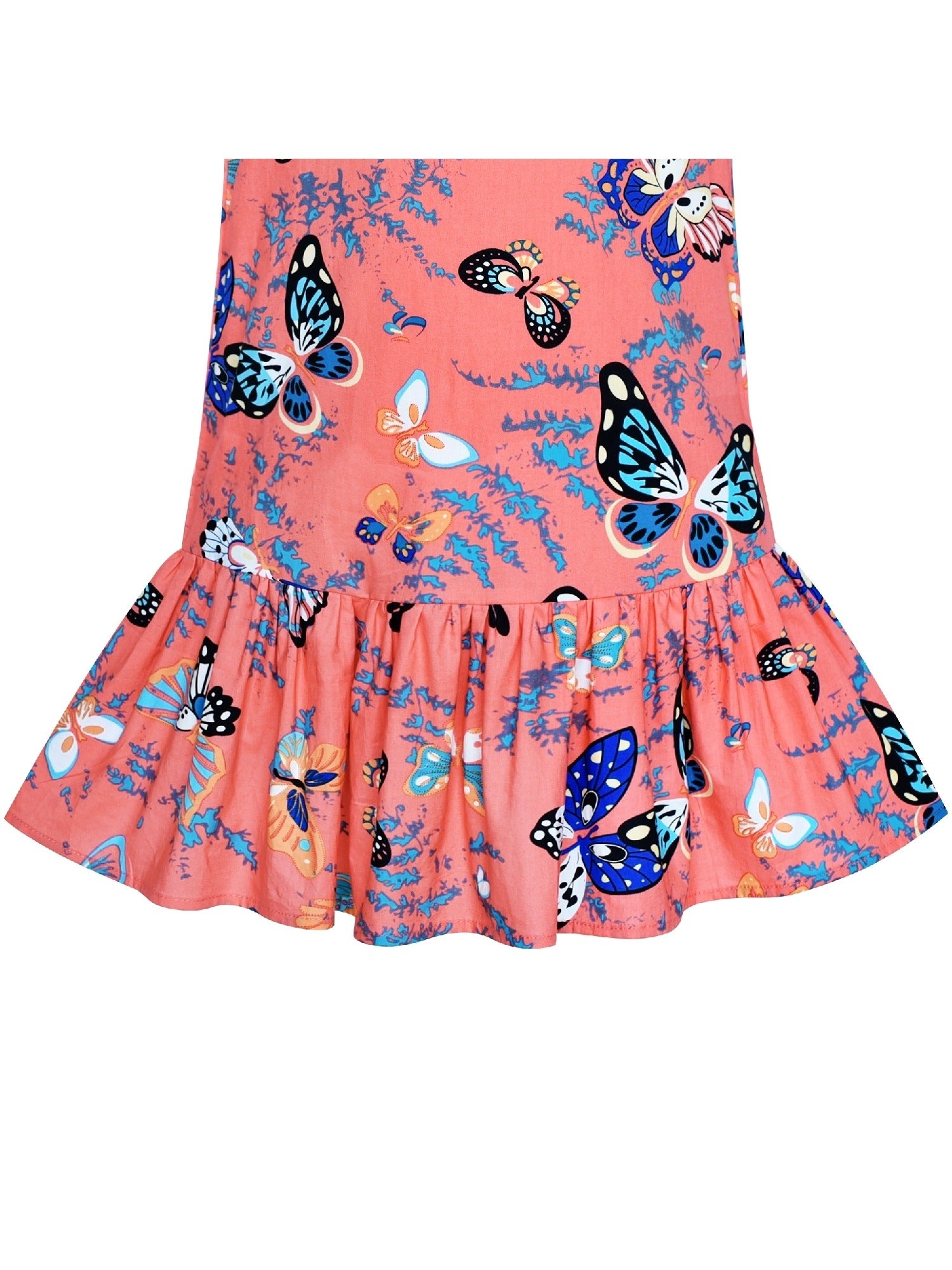 Girls Dress Button Front Cold Shoulder Cotton Casual Pink
