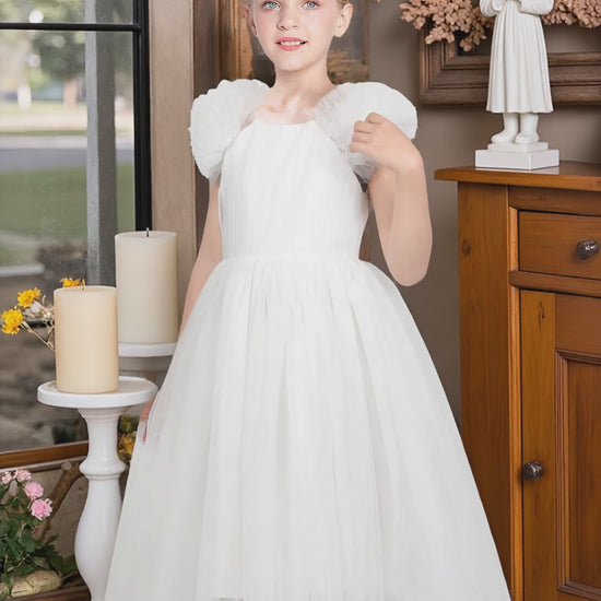 Girls Dress Pink Ruffle Tulle Birthday Party Elegant Formal Bridesmaid video