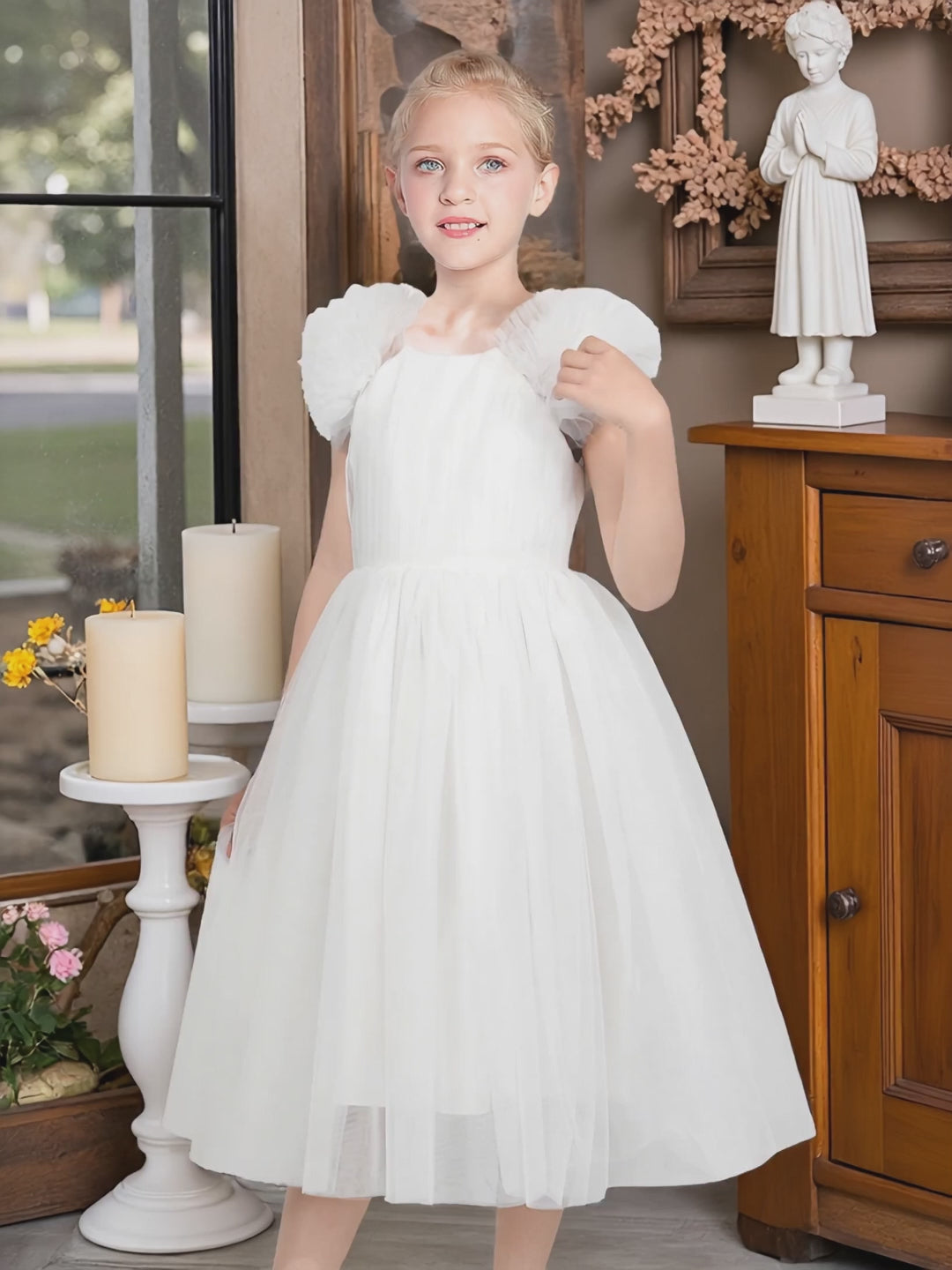 Girls Dress Pink Ruffle Tulle Birthday Party Elegant Formal Bridesmaid video