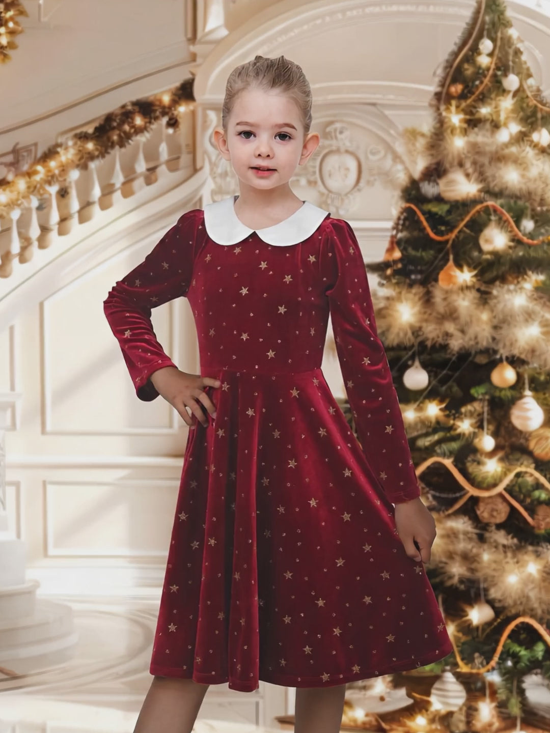 Girls Dress Pink Sequin Butterfly Vintage Long Sleeve Casual Warm Winter video