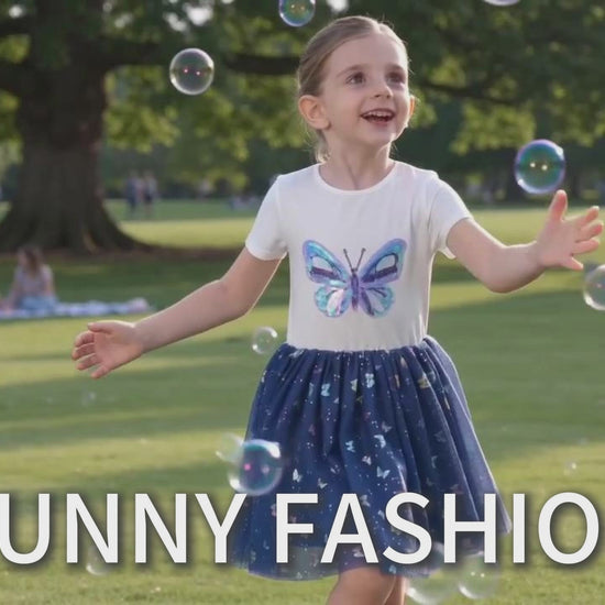 Girls Dress Dancing Girl Print Tutu Short Sleeve Sundress video