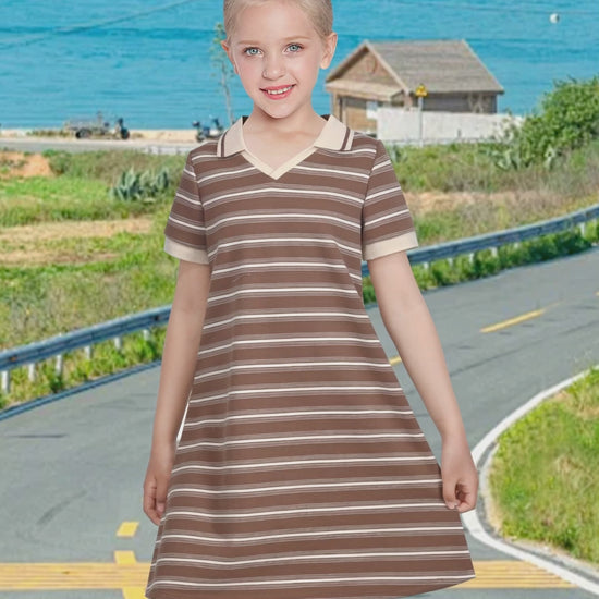 Girls Dress Sky Blue T-Shirt Basic Top Classic Loose Straight Cotton video