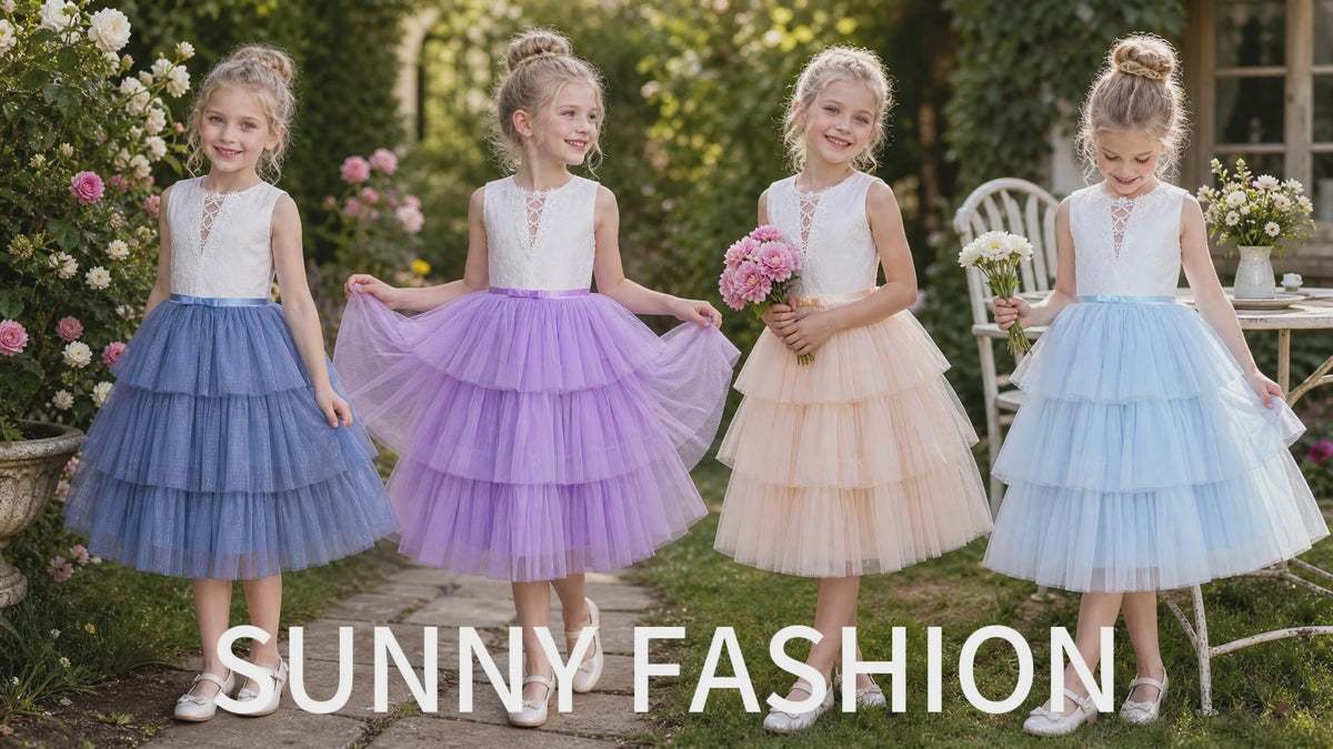 Girls Dress Purple Lace V Neck Tulle Layered Party Wedding Birthday Pageant video