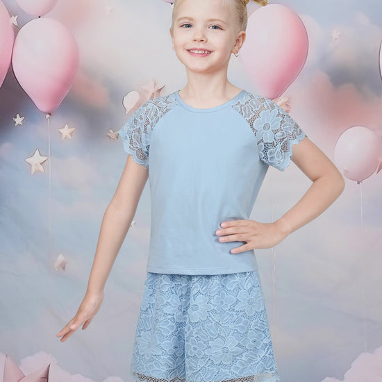Girls Tee Sport Clothing Outfit Set Glitter Heart s Short Sleeve video