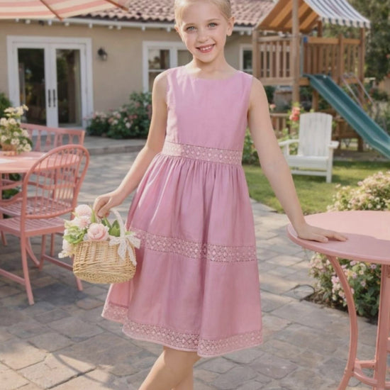 Flower Girls Dress Lace Trim Bow Communion Wedding Baptism Ceremony Birthday Formal video