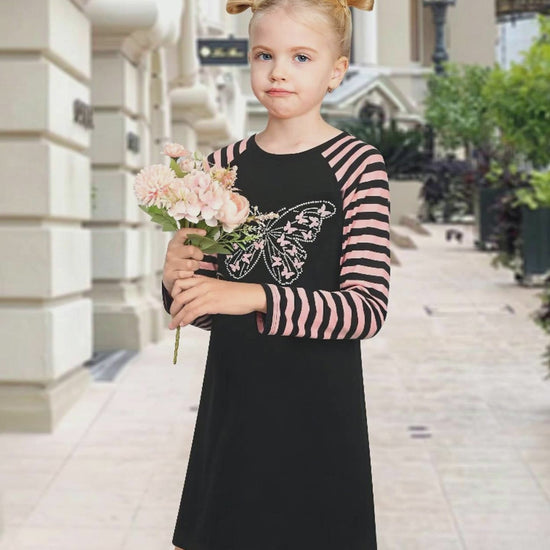 Girls Dress Christmas Santa Pink Cotton Long Sleeve video