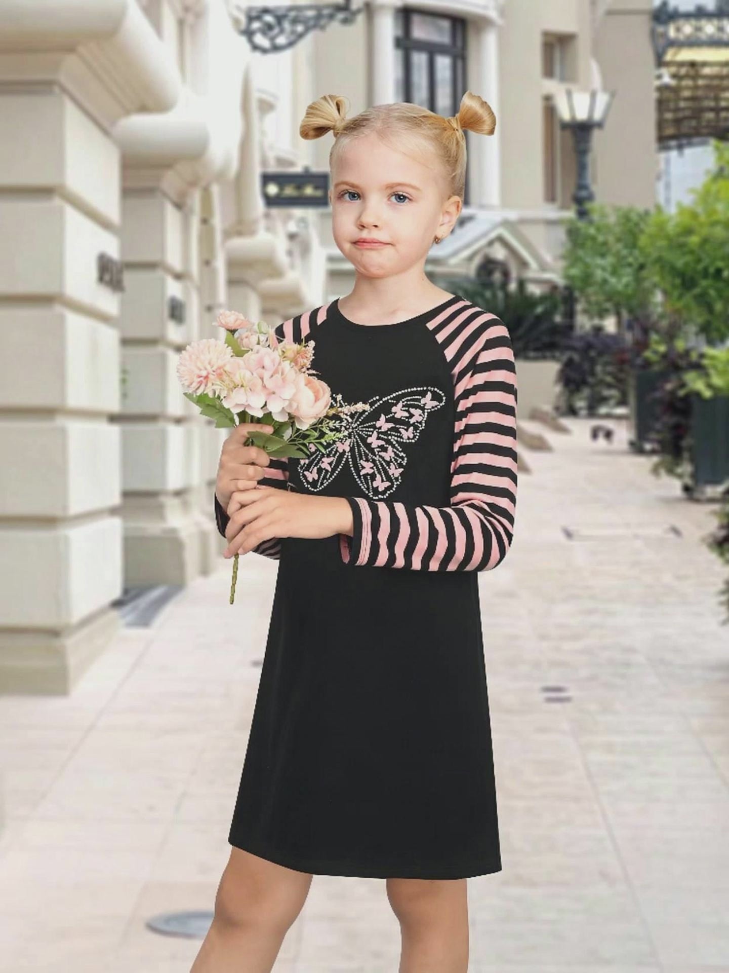 Girls Dress Christmas Santa Pink Cotton Long Sleeve video