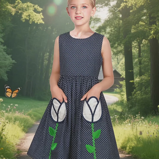 Girls Dress Floral Criss Cross Summer Sundress Sleeveless Casual Daily video