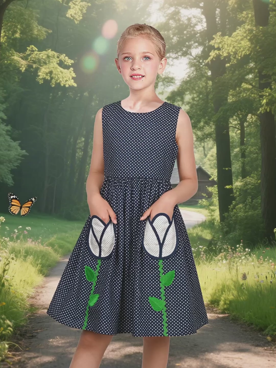 Girls Dress Floral Criss Cross Summer Sundress Sleeveless Casual Daily video