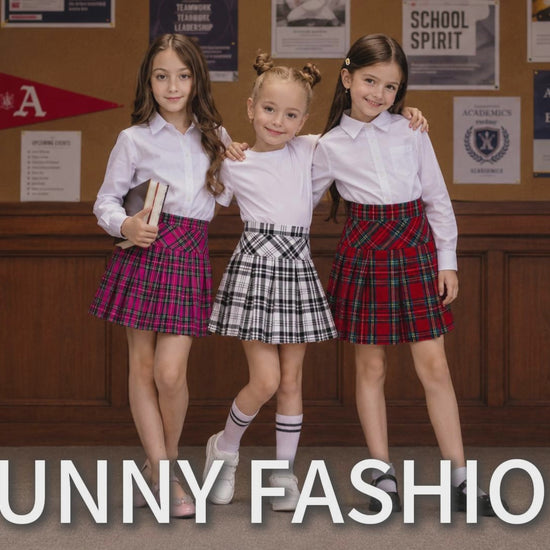 Girls Skirt Back School Uniform Red Tartan Skirt video