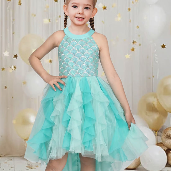Sunny Fashion Girls Pink Sequin Hi-Lo Party Dress video