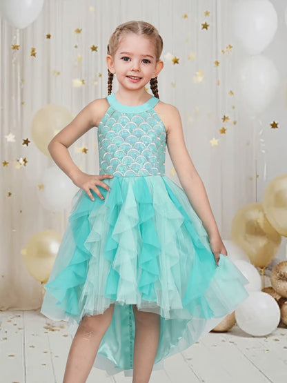 Sunny Fashion Girls Pink Sequin Hi-Lo Party Dress video