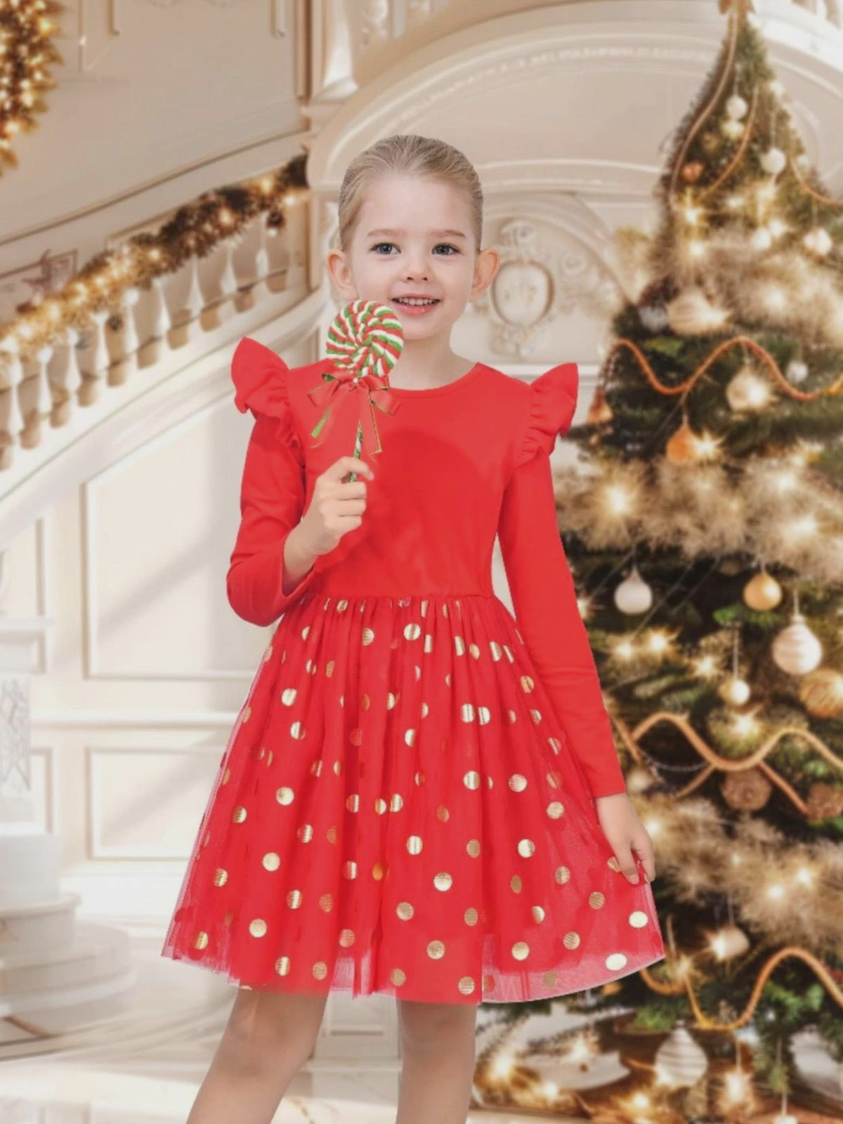 Girls Dress Sequin Stripe Ruffle Fairy Rainbow Colorful Long Sleeve video