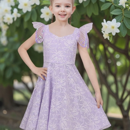 Girls Dress Black Floral Butterfly Formal Party Pageant video