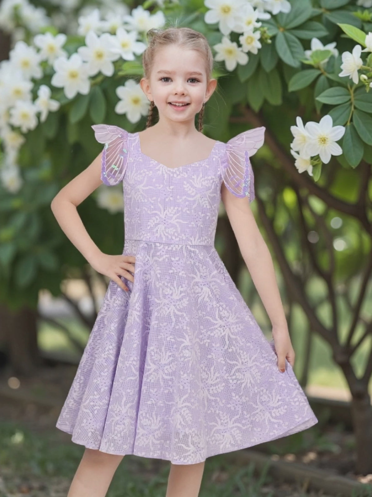 Girls Dress Black Floral Butterfly Formal Party Pageant video