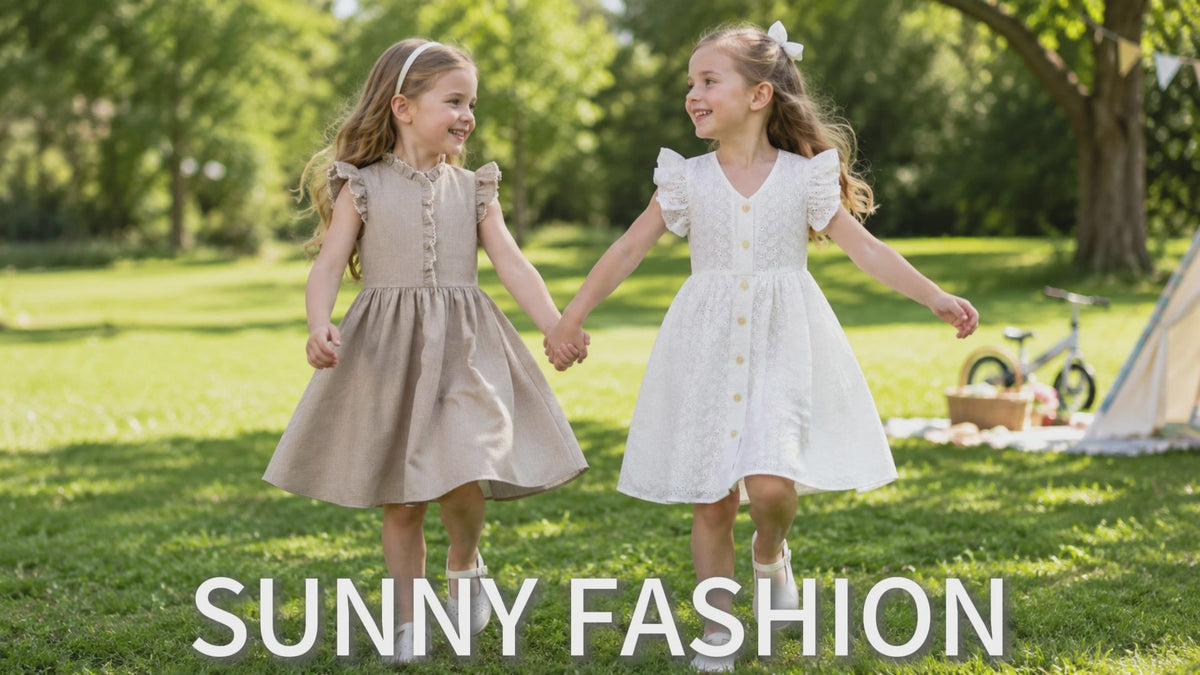 Girls Dress Royal Blue Front Button Swing Lace Flying Sleeve Vintage video