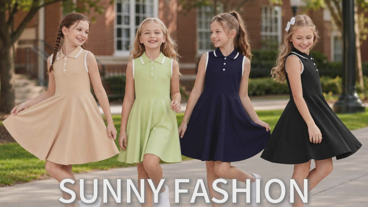 Girls Dress Knit Polo Collar Student Classic Casual Back to School Everyday video