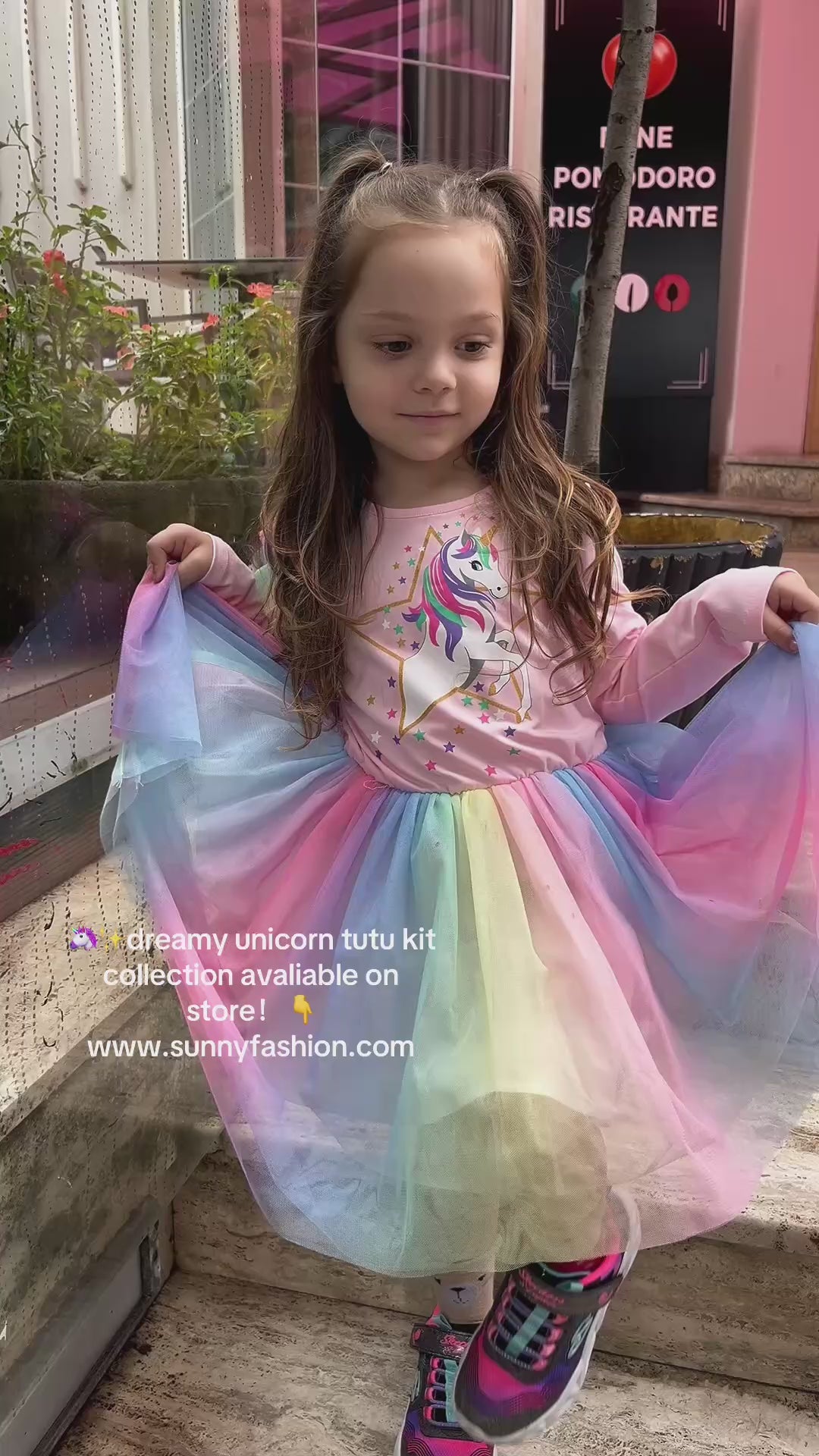 Girls Dress Unicorn Embroidered Rainbow Holiday Party Halloween Size 3-7 Years video