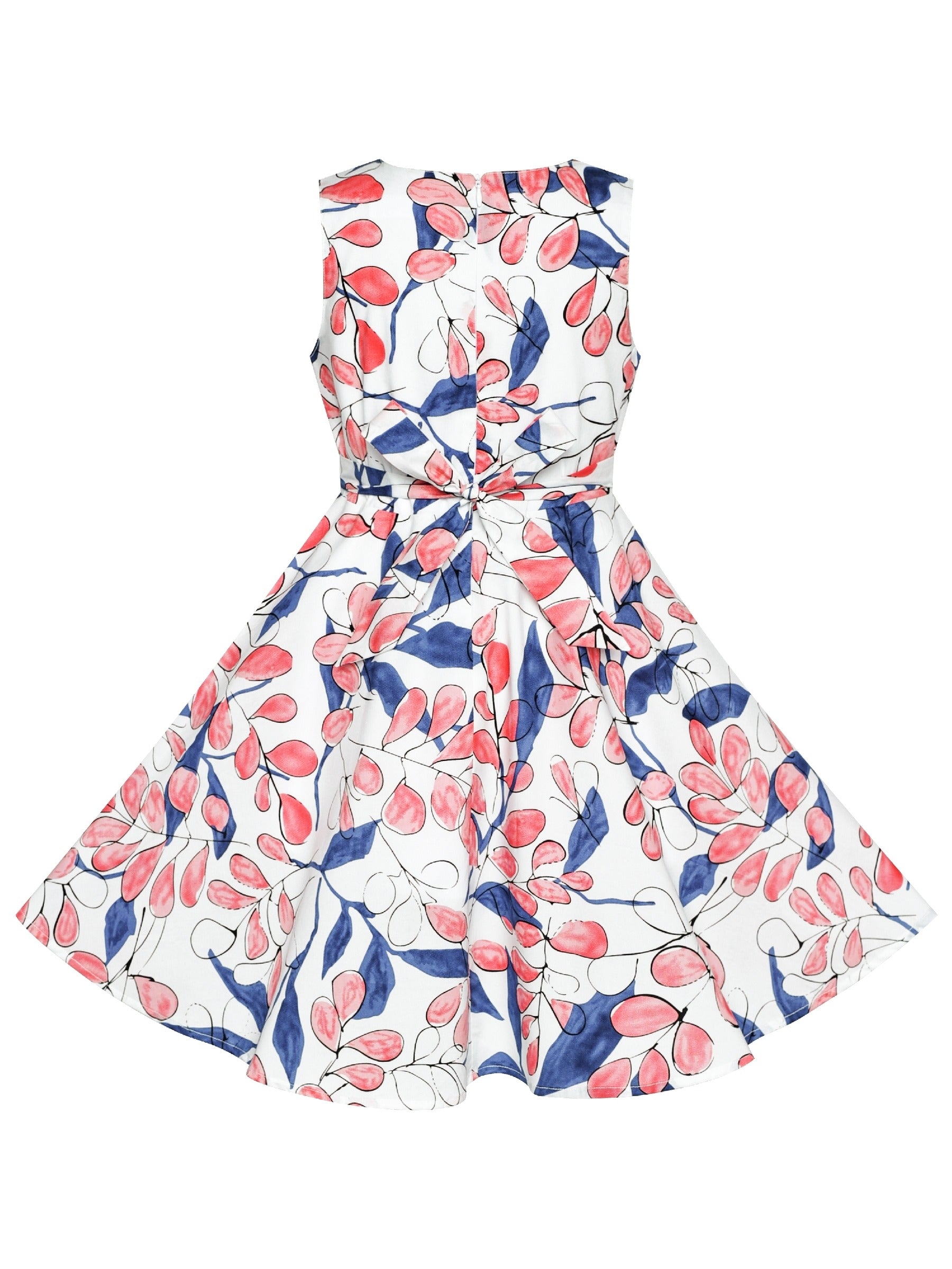2 Pecs Girls Dress Sun Hat Bow Tie Flower Summer Beach Kids Clothing Multi-Color