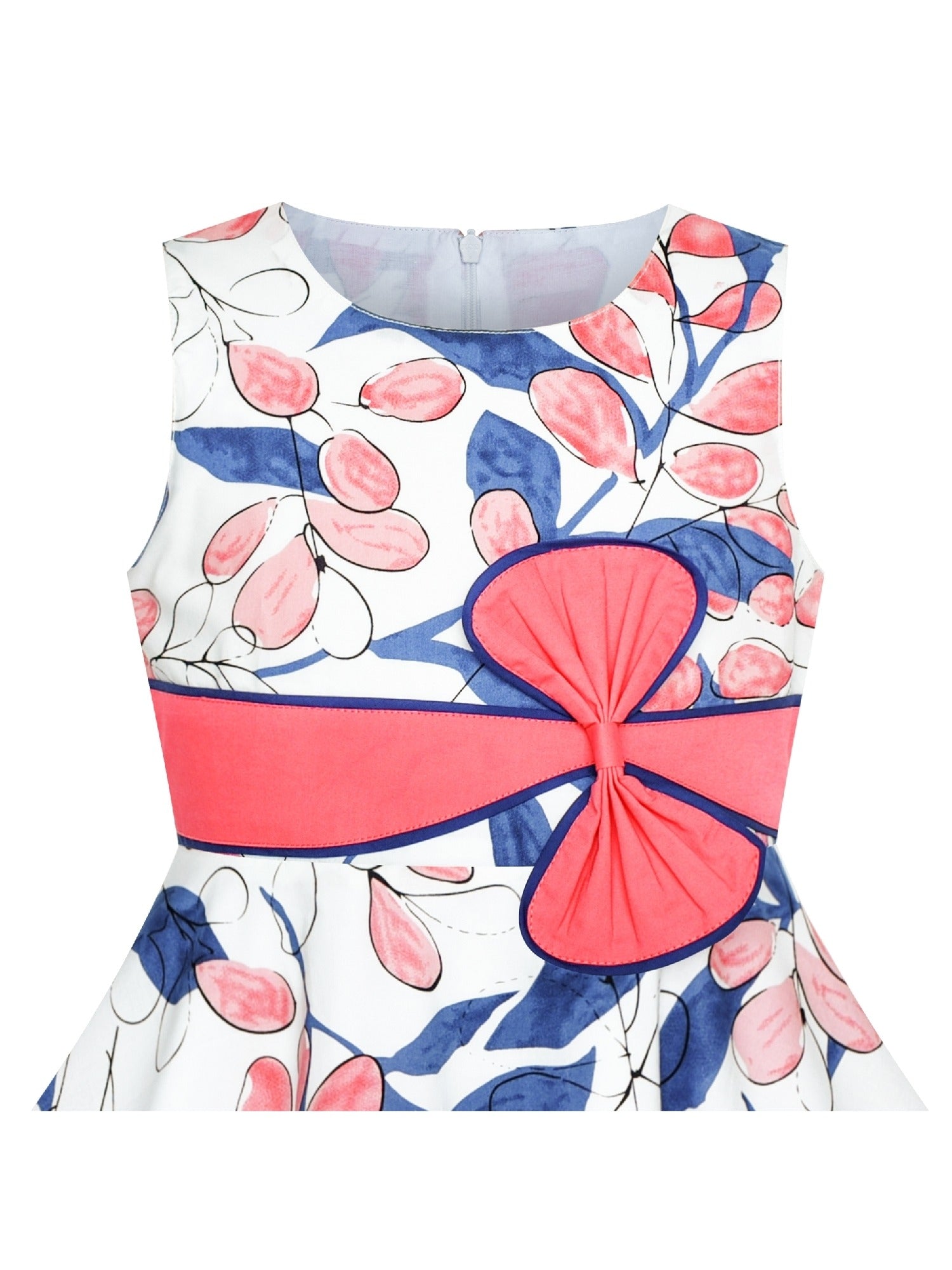 2 Pecs Girls Dress Sun Hat Bow Tie Flower Summer Beach Kids Clothing Multi-Color