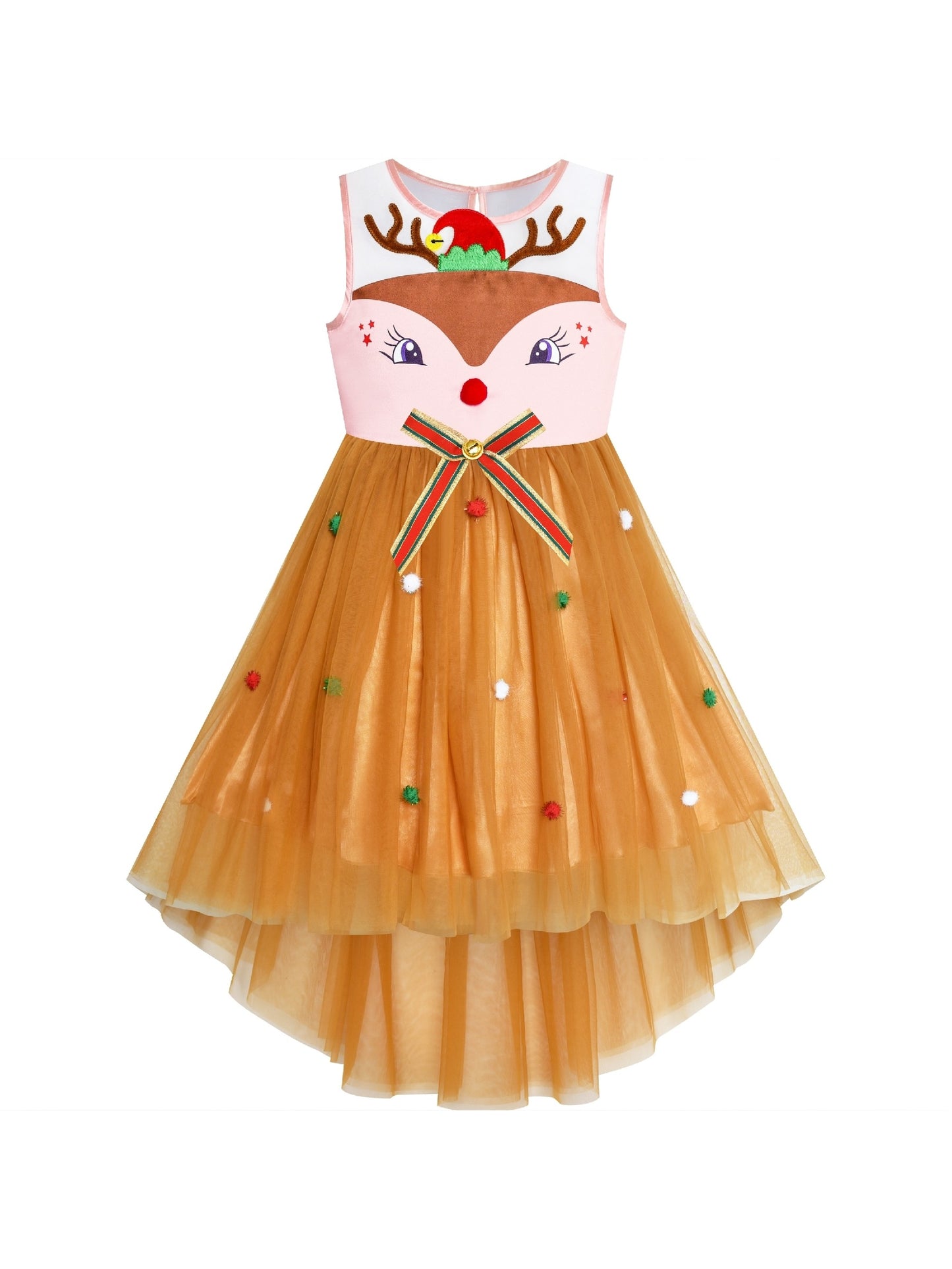 Girls Dress Satin Tulle Overlay Princess Party Purple Brown